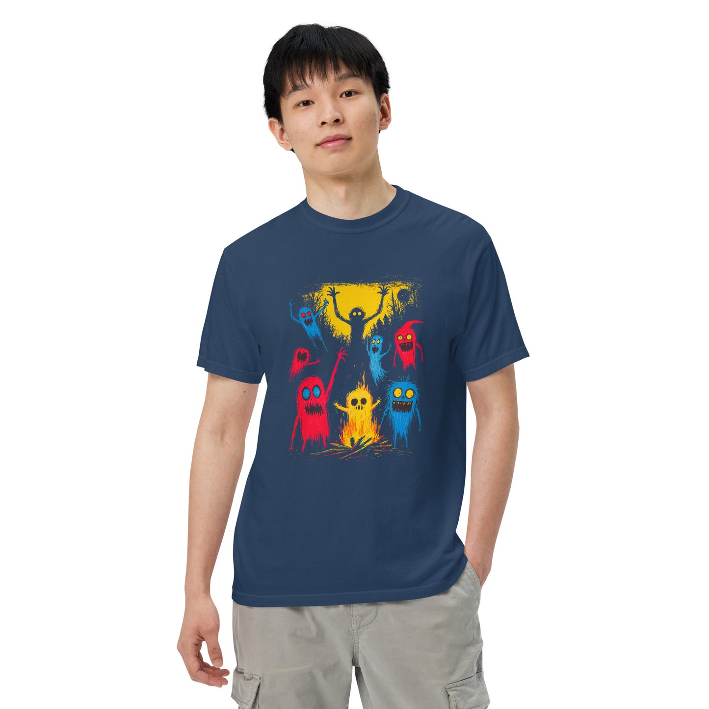Halloween-Kollektion 2024 - No. 19 - Schweres textilgefärbtes Unisex-T-Shirt - in 3 Farben