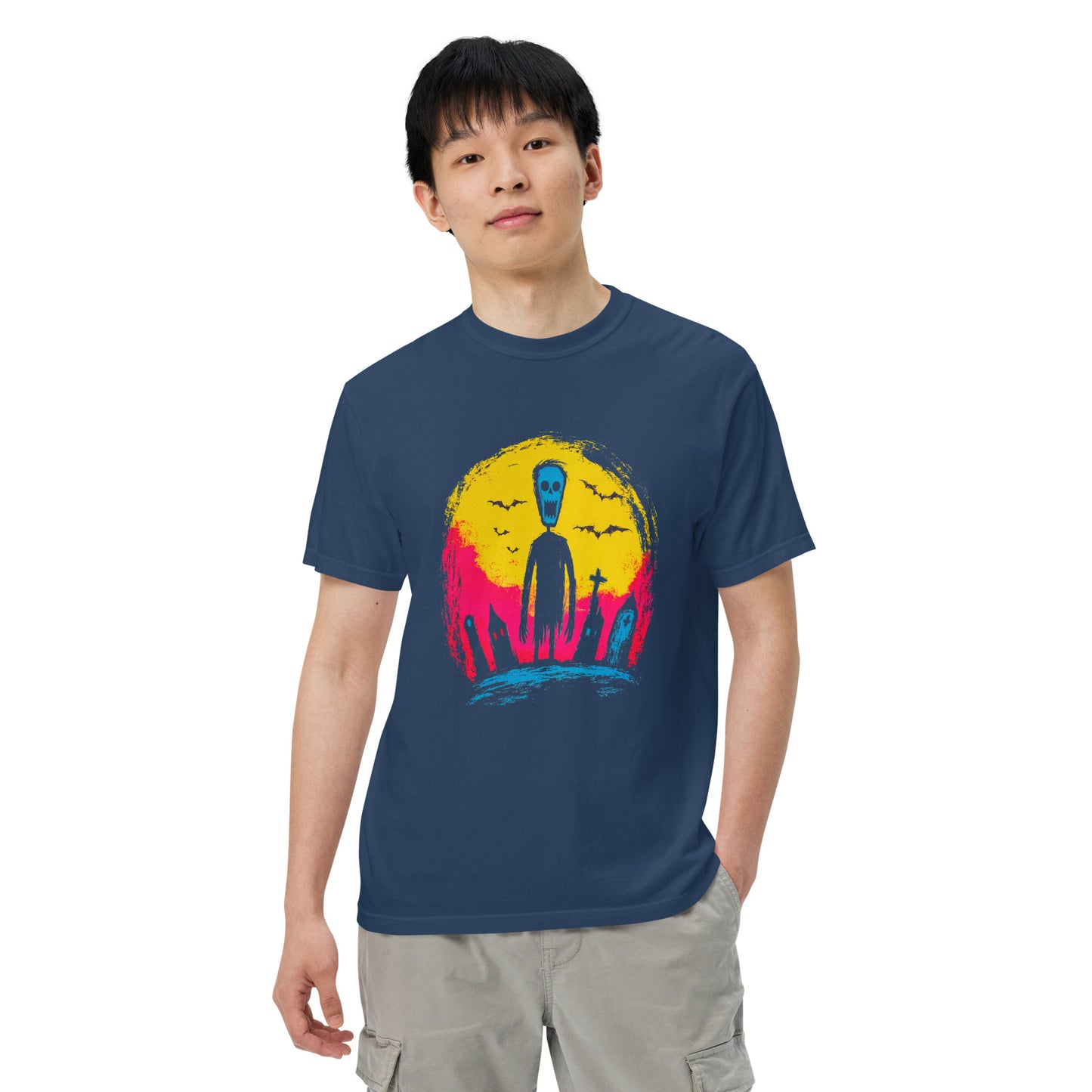 Halloween-Kollektion 2024 - No. 23 - Schweres textilgefärbtes Unisex-T-Shirt - in 3 Farben