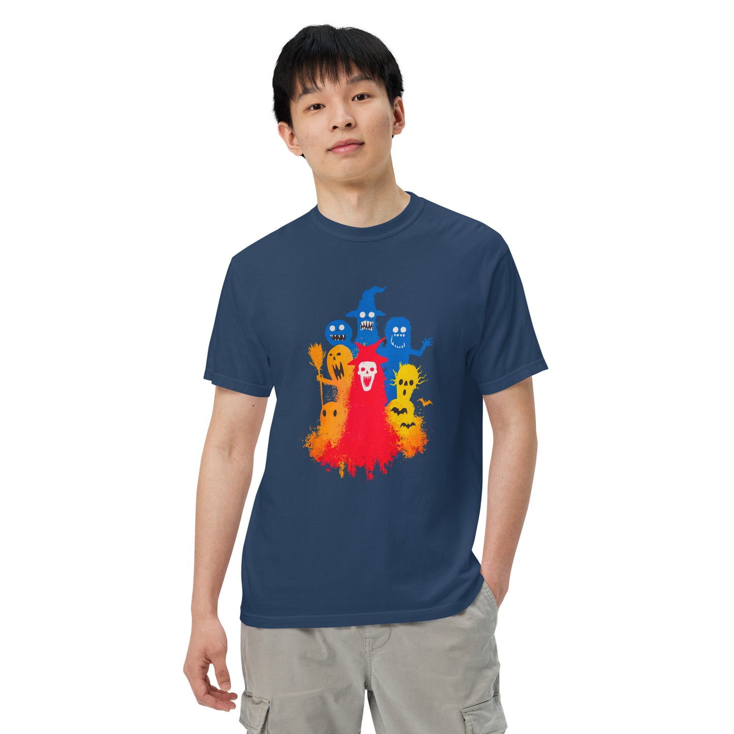 Halloween-Kollektion 2024 - No. 25 - Schweres textilgefärbtes Unisex-T-Shirt - in 3 Farben