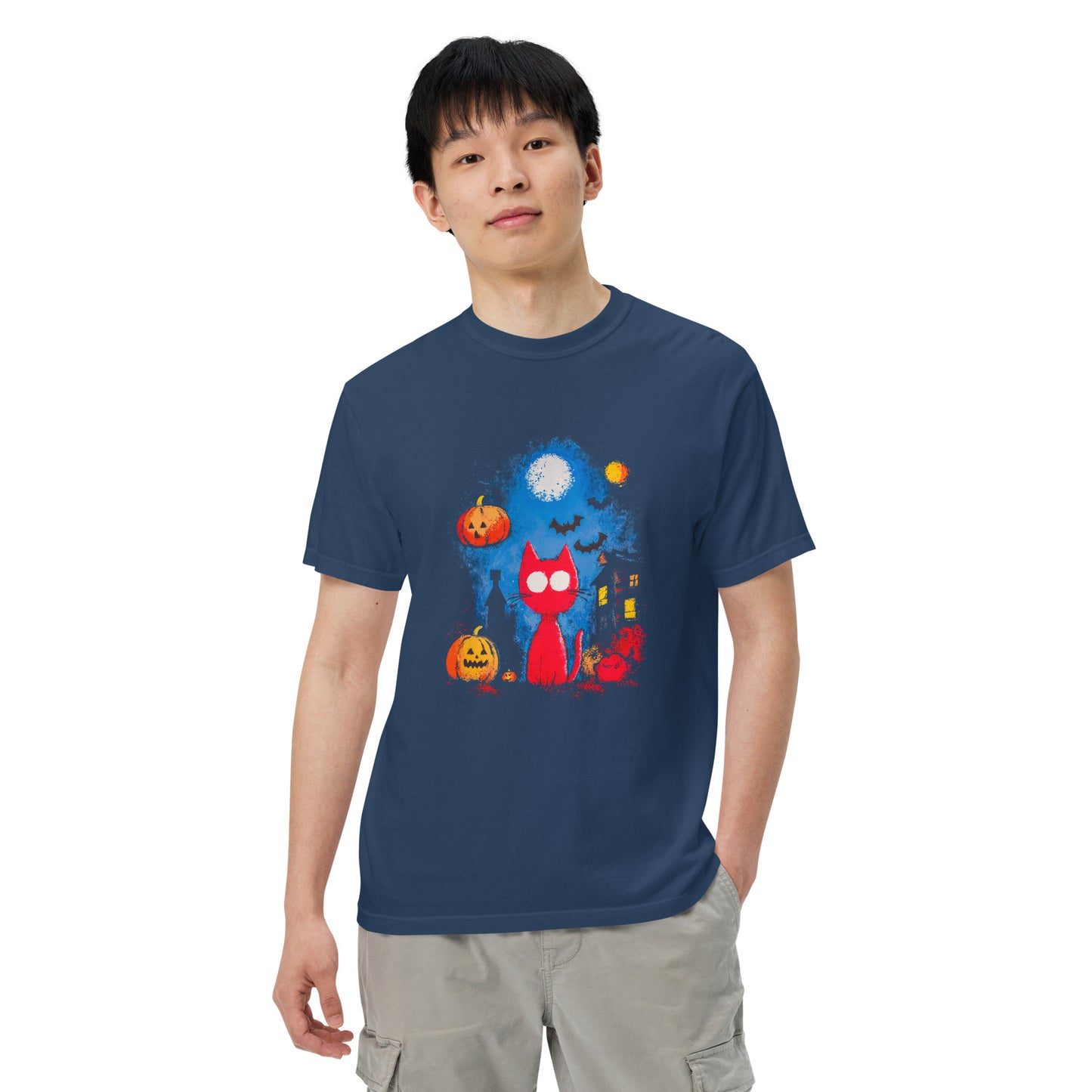 Halloween-Kollektion 2024 - No. 27 - Schweres textilgefärbtes Unisex-T-Shirt - in 3 Farben
