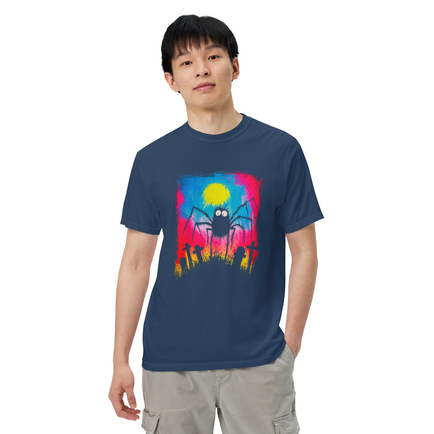 Halloween-Kollektion 2024 - No. 28 - Schweres textilgefärbtes Unisex-T-Shirt - in 3 Farben