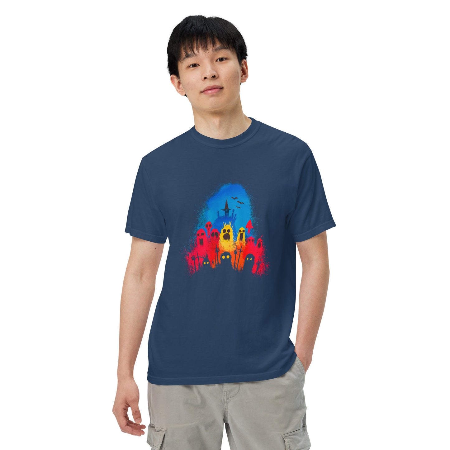 Halloween-Kollektion 2024 - No. 29 - Schweres textilgefärbtes Unisex-T-Shirt - in 3 Farben