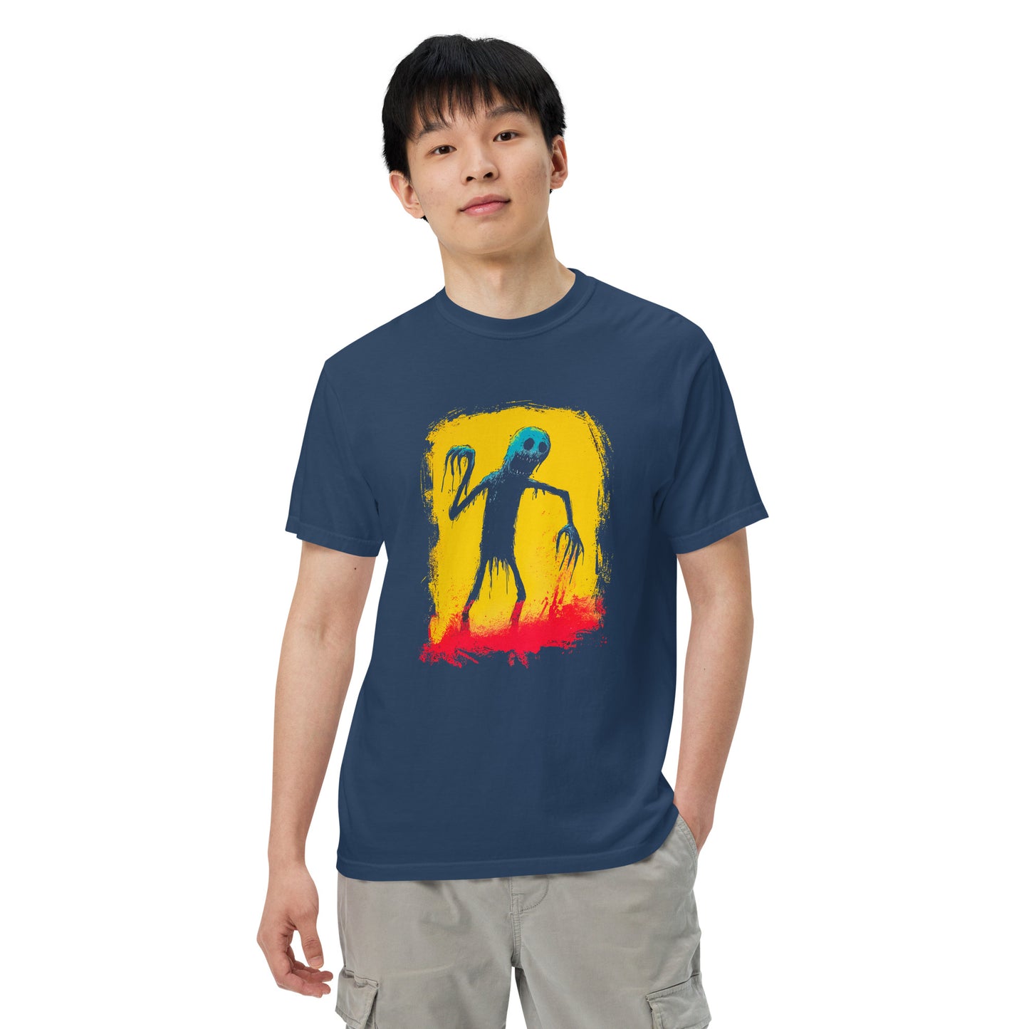 Halloween-Kollektion 2024 - No. 32 - Schweres textilgefärbtes Unisex-T-Shirt - in 3 Farben