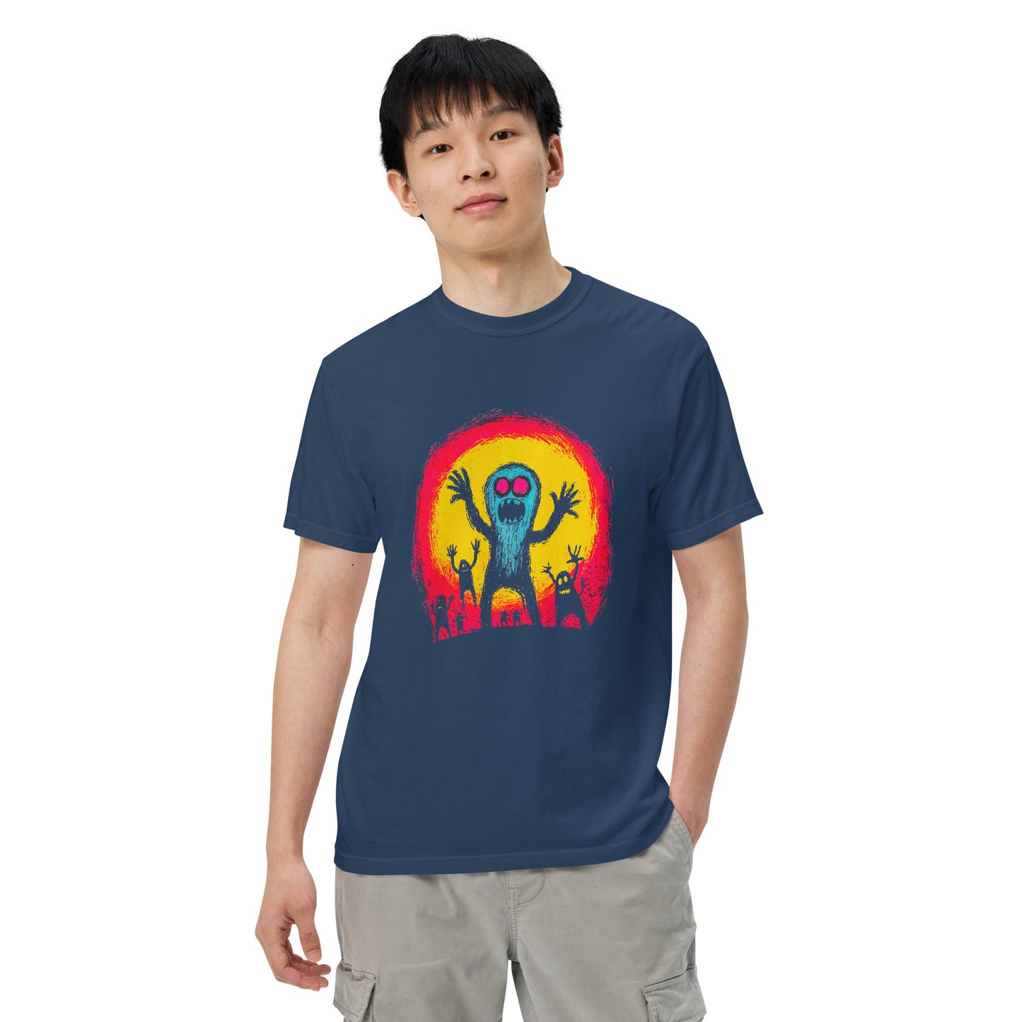 Halloween-Kollektion 2024 - No. 33 - Schweres textilgefärbtes Unisex-T-Shirt - in 3 Farben