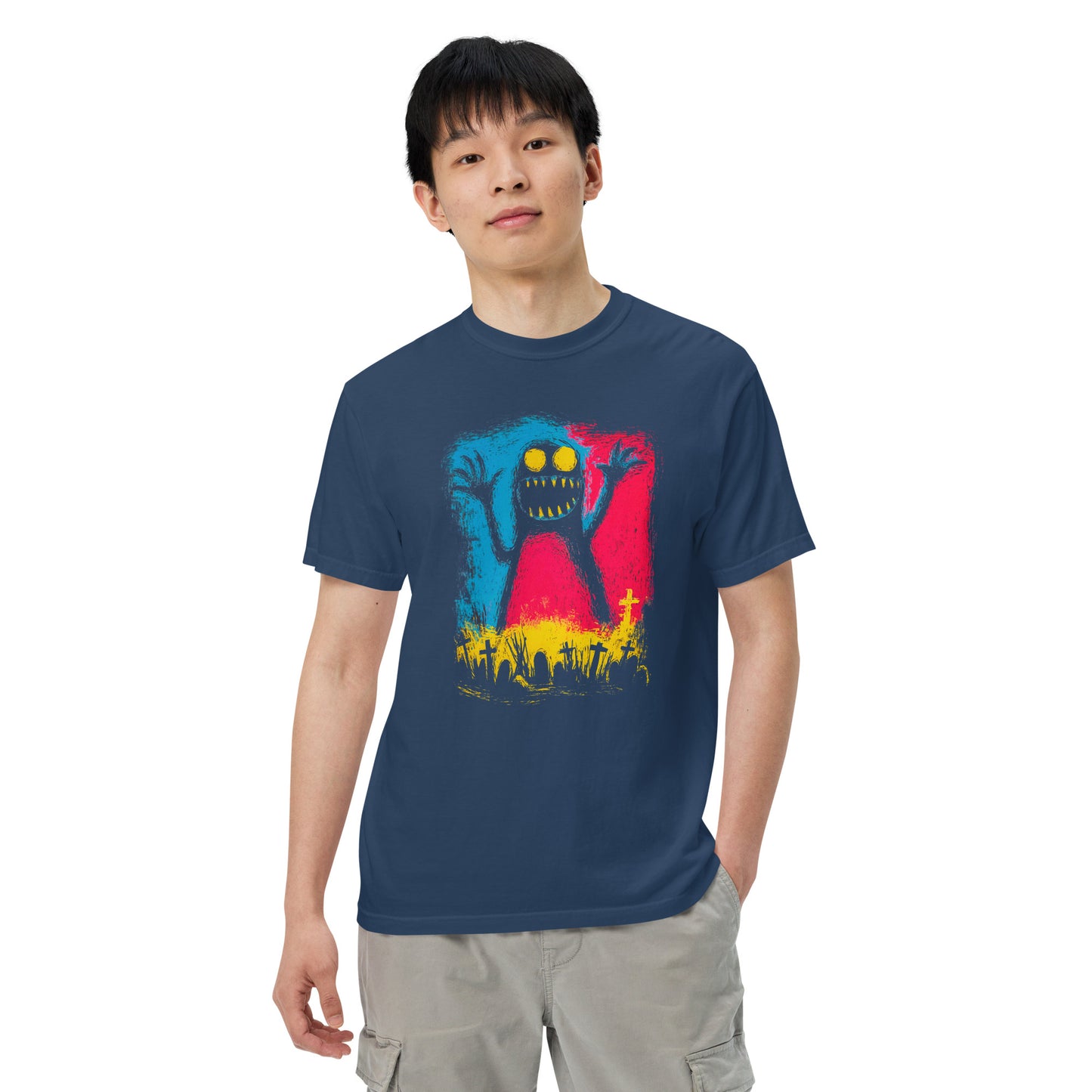 Halloween-Kollektion 2024 - No. 02 - Schweres textilgefärbtes Unisex-T-Shirt - in 3 Farben