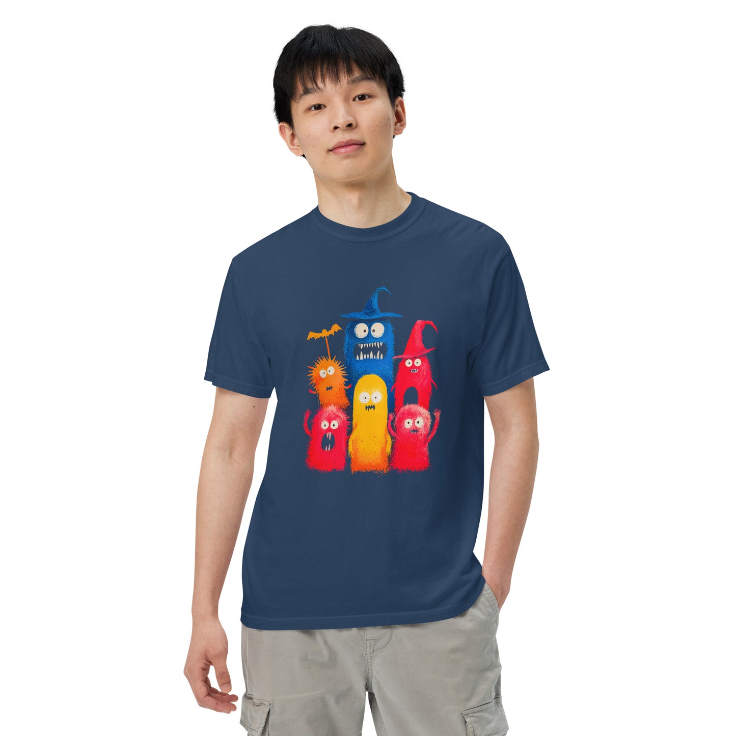 Halloween-Kollektion 2024 - No. 43 - Schweres textilgefärbtes Unisex-T-Shirt - in 3 Farben