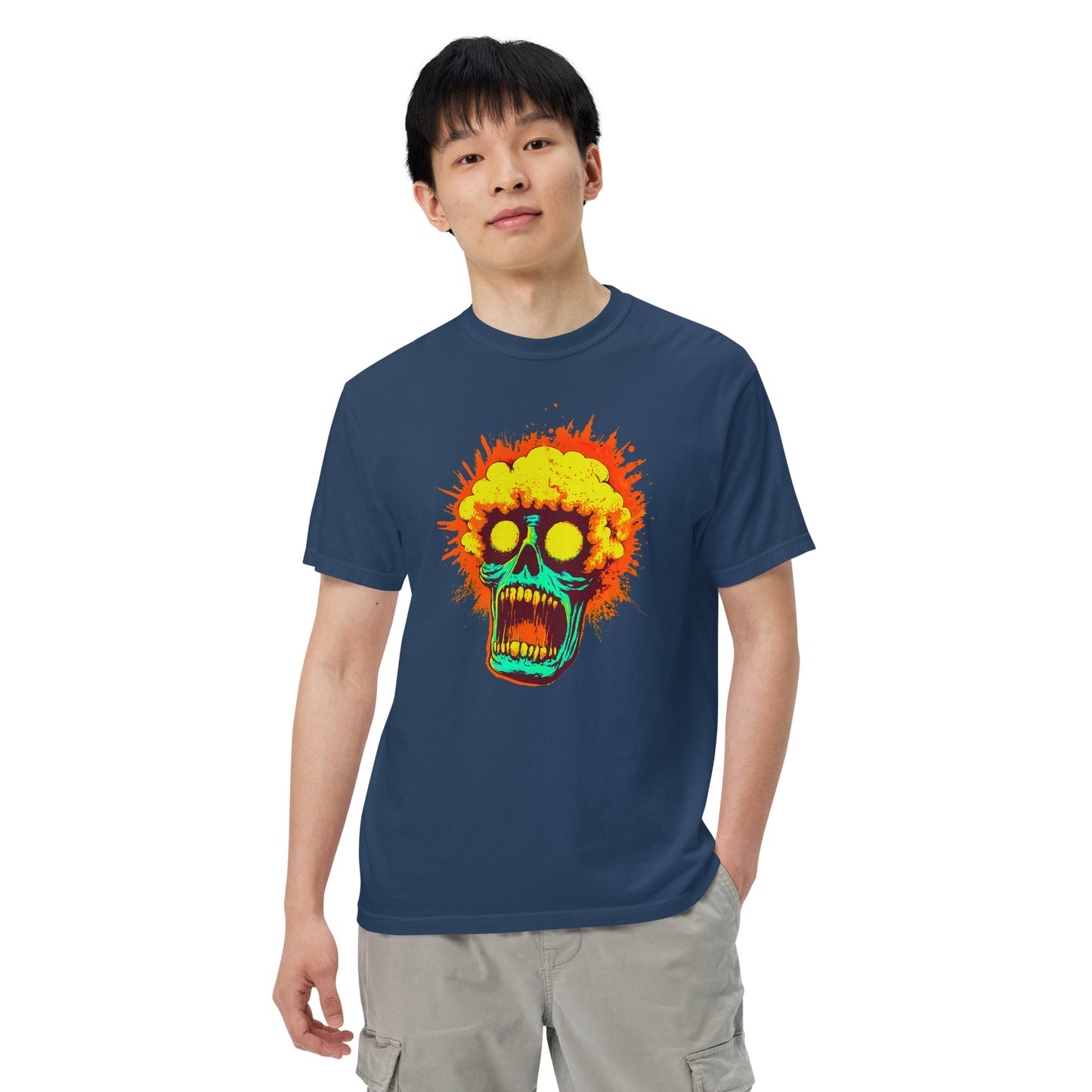 NEON Halloween-Kollektion 2024 - No. 01 - Schweres textilgefärbtes Unisex-T-Shirt - in 4 Farben