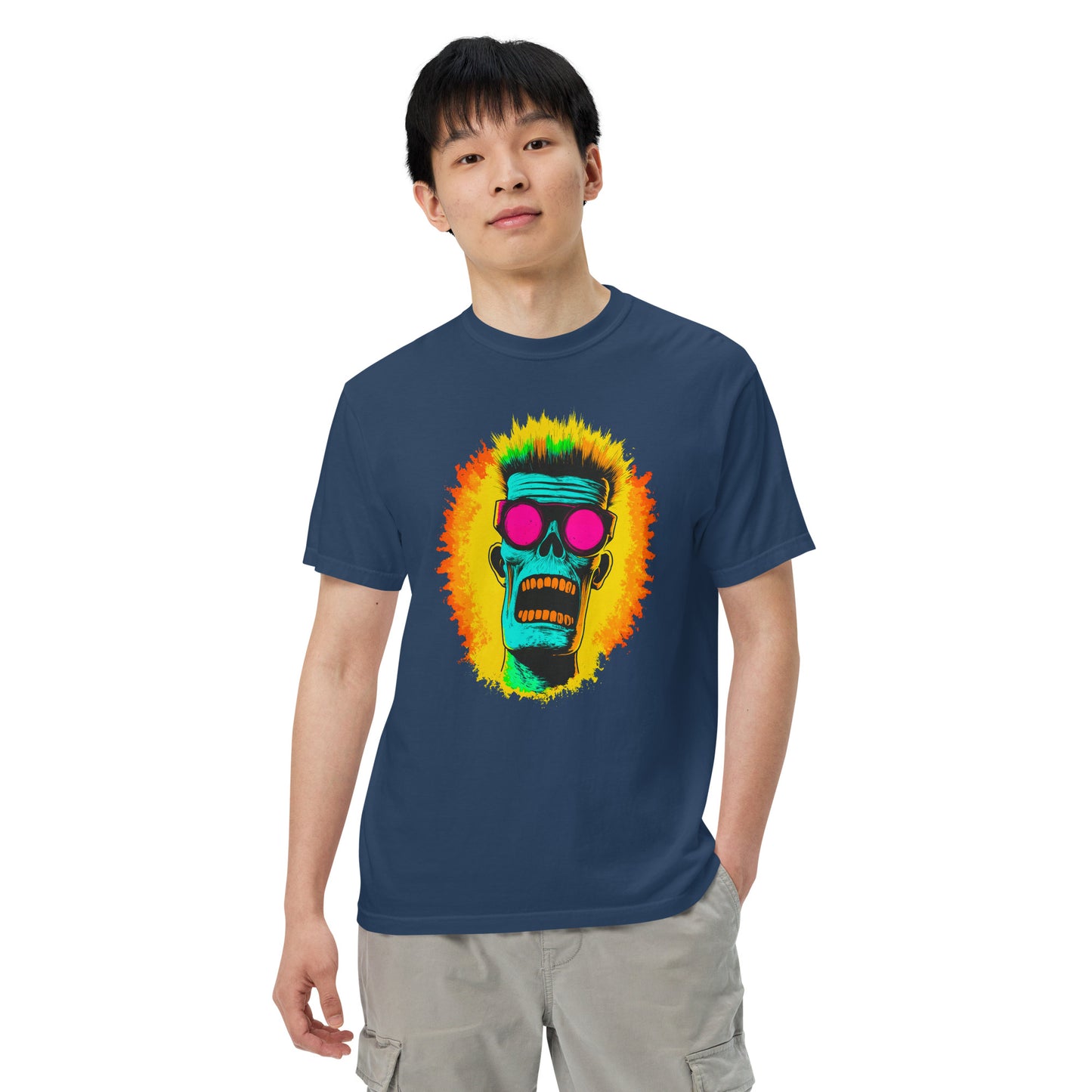 NEON Halloween-Kollektion 2024 - No. 03 - Schweres textilgefärbtes Unisex-T-Shirt - in 6 Farben