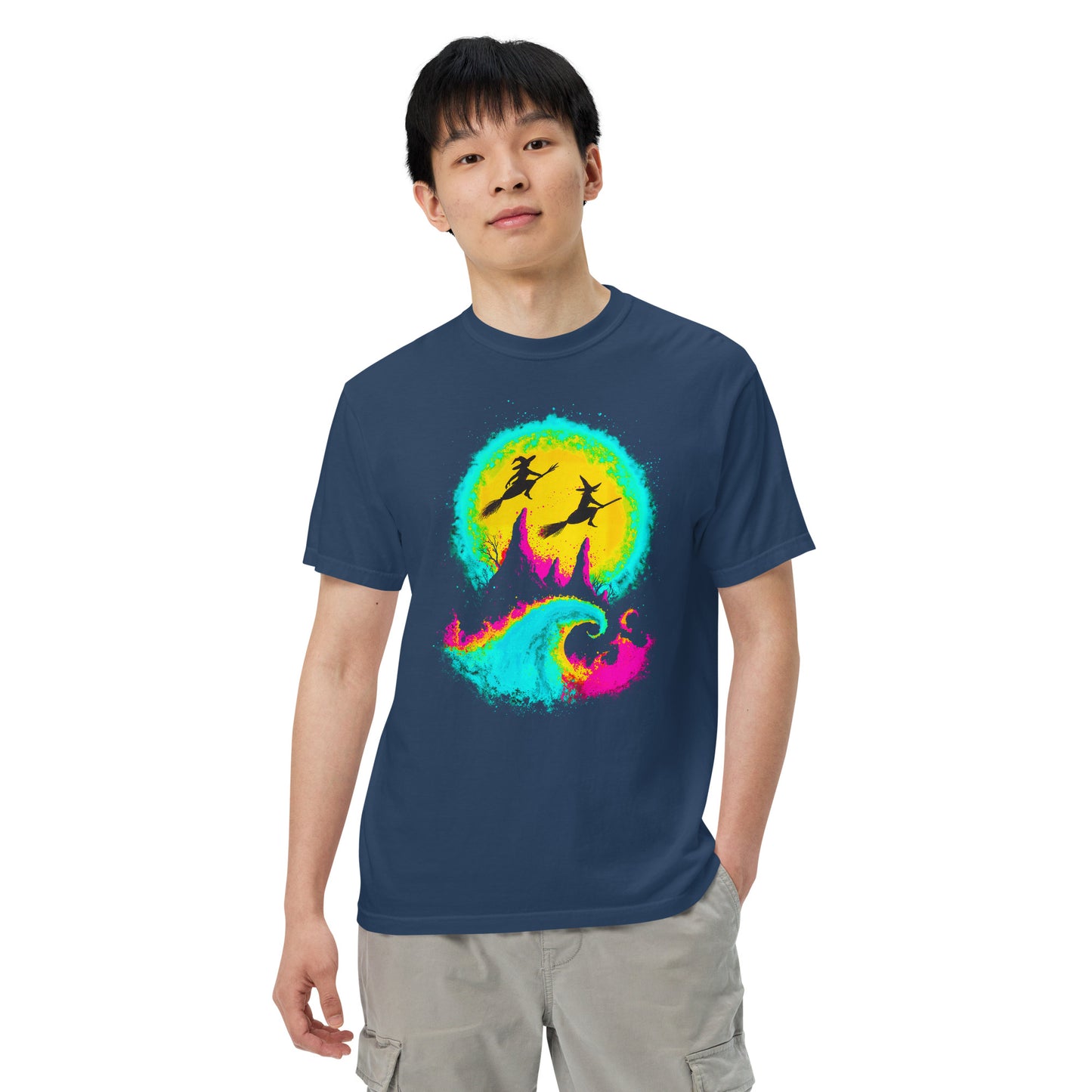 NEON Halloween-Kollektion 2024 - No. 04 - Schweres textilgefärbtes Unisex-T-Shirt - in 6 Farben
