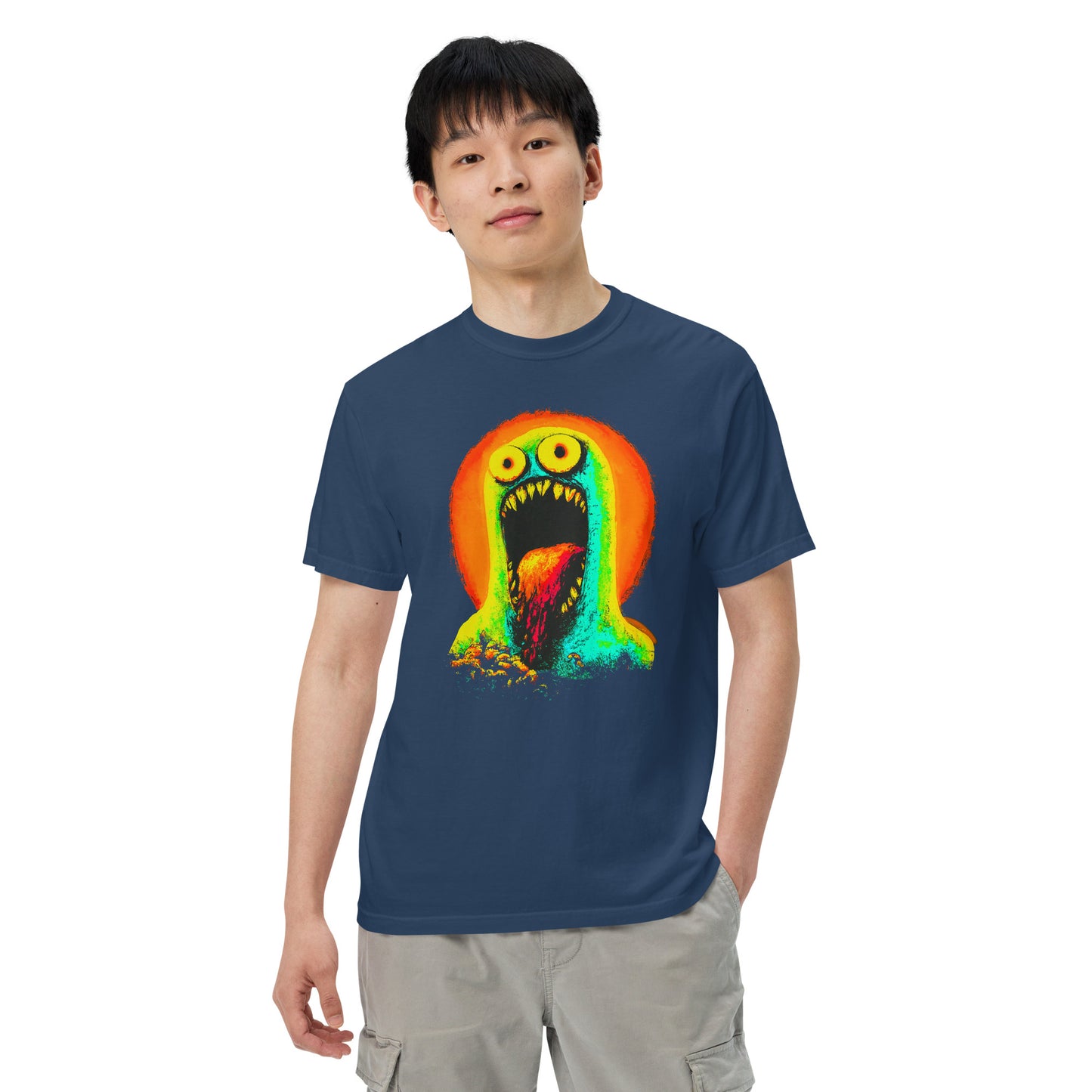 NEON Halloween-Kollektion 2024 - No. 06 - Schweres textilgefärbtes Unisex-T-Shirt - in 6 Farben