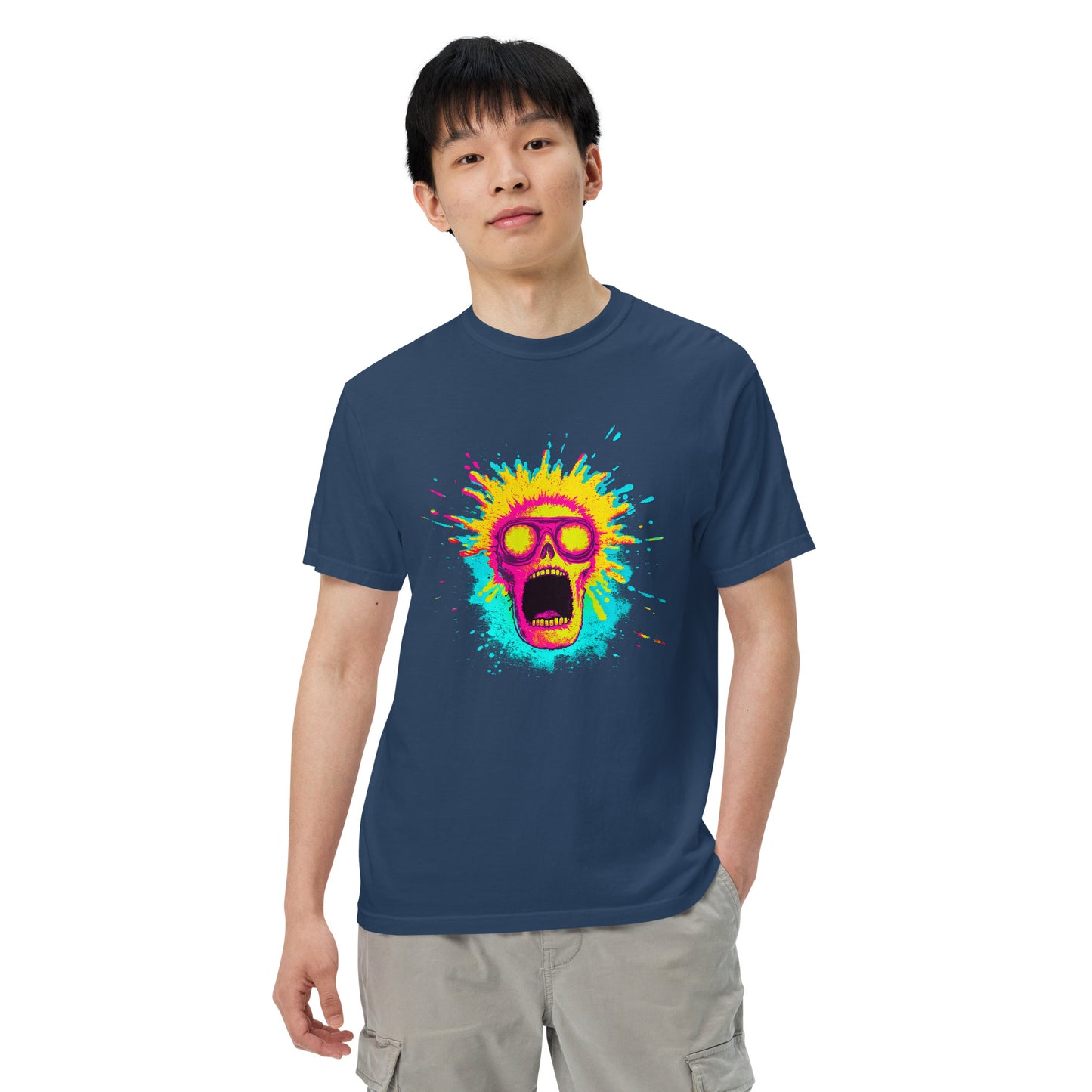 NEON Halloween-Kollektion 2024 - No. 08 - Schweres textilgefärbtes Unisex-T-Shirt - in 5 Farben