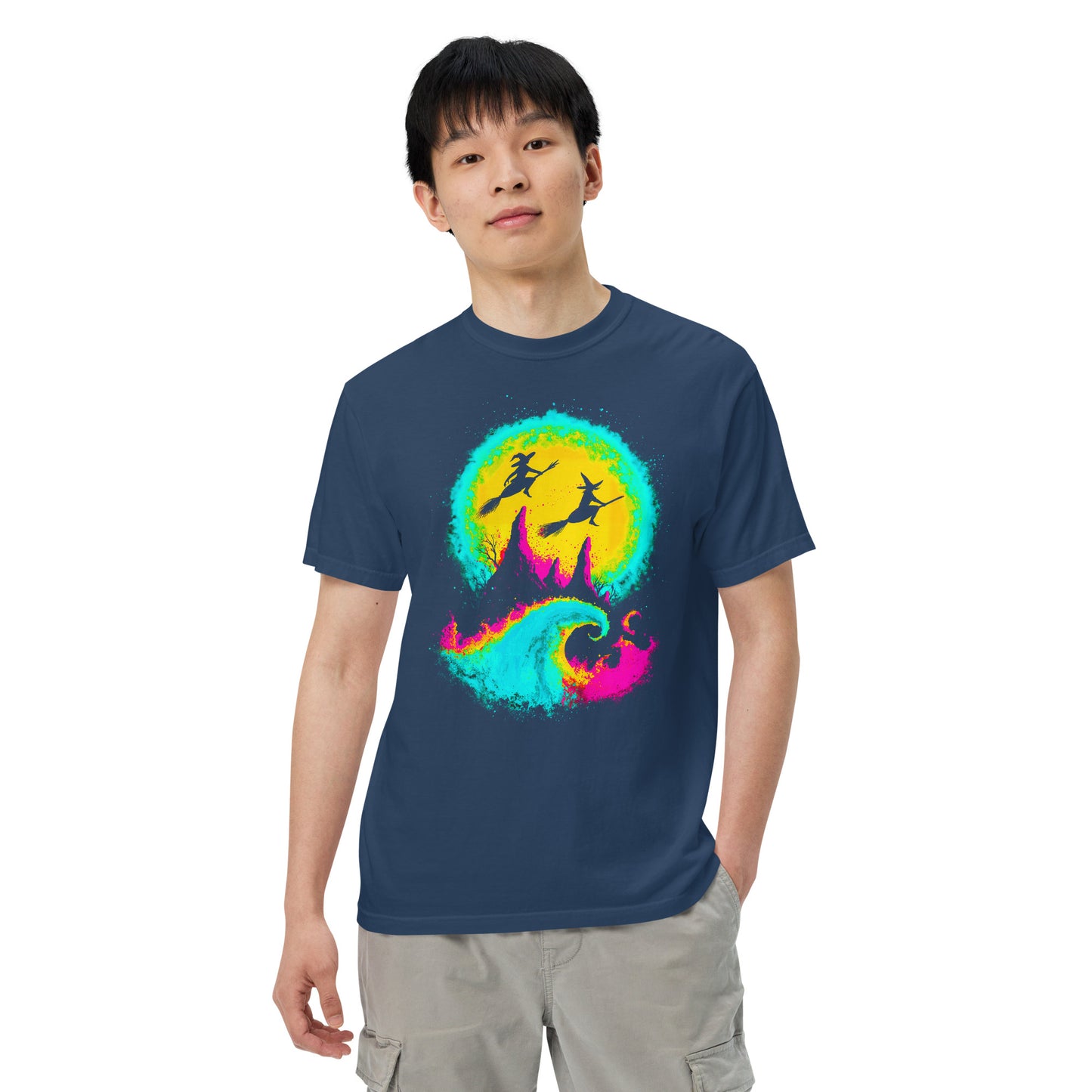 NEON Halloween-Kollektion 2024 - No. 13 - Schweres textilgefärbtes Unisex-T-Shirt - in 6 Farben