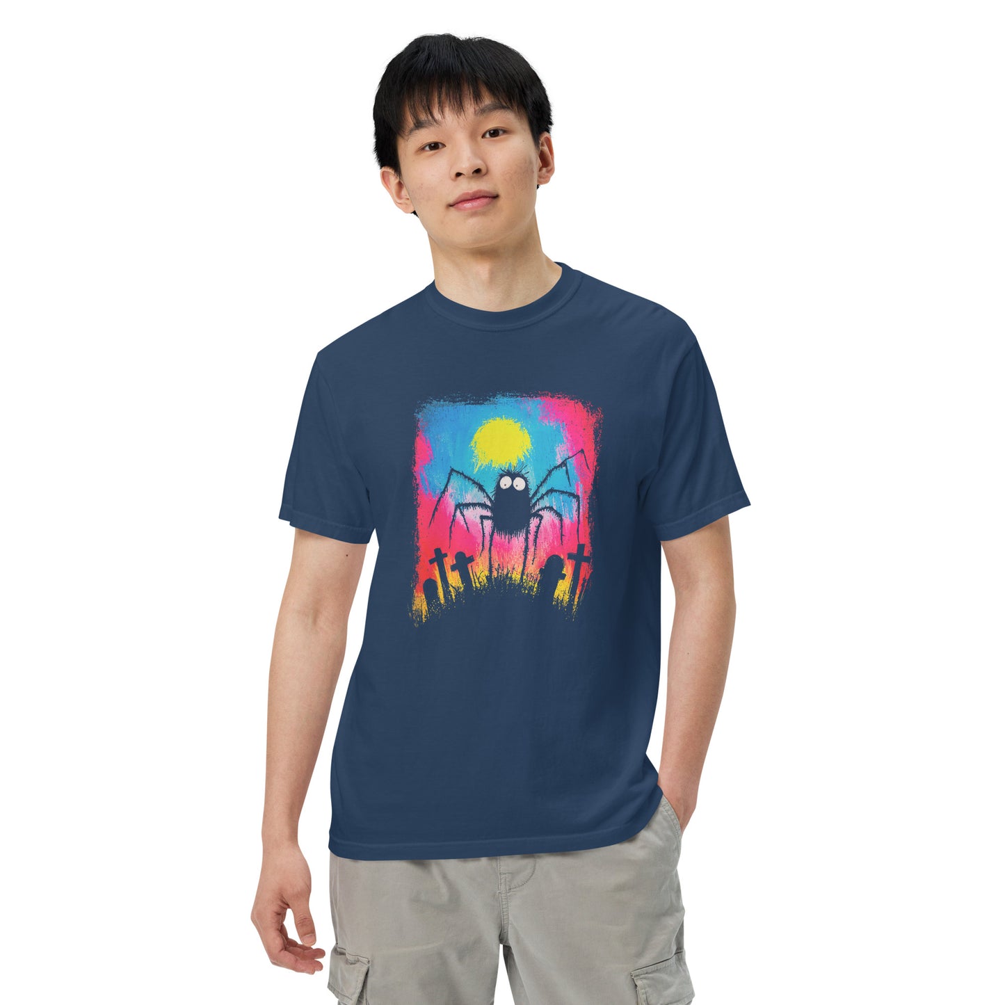 Halloween-Kollektion 2024 - No. 37 - Schweres textilgefärbtes Unisex-T-Shirt - in 3 Farben
