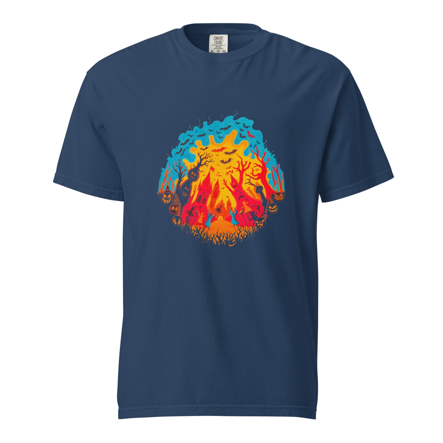 Halloween-Kollektion 2024 - No. B 3 - Schweres textilgefärbtes Unisex-T-Shirt - in 6 Farben