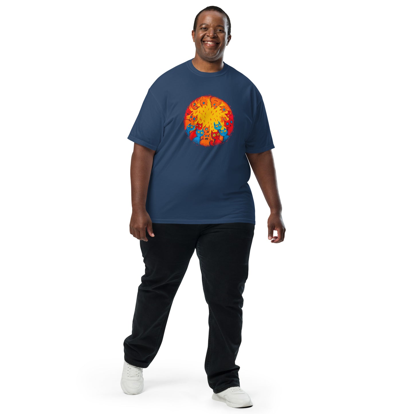 Halloween-Kollektion 2024 - No. B 4 - Schweres textilgefärbtes Unisex-T-Shirt - in 6 Farben
