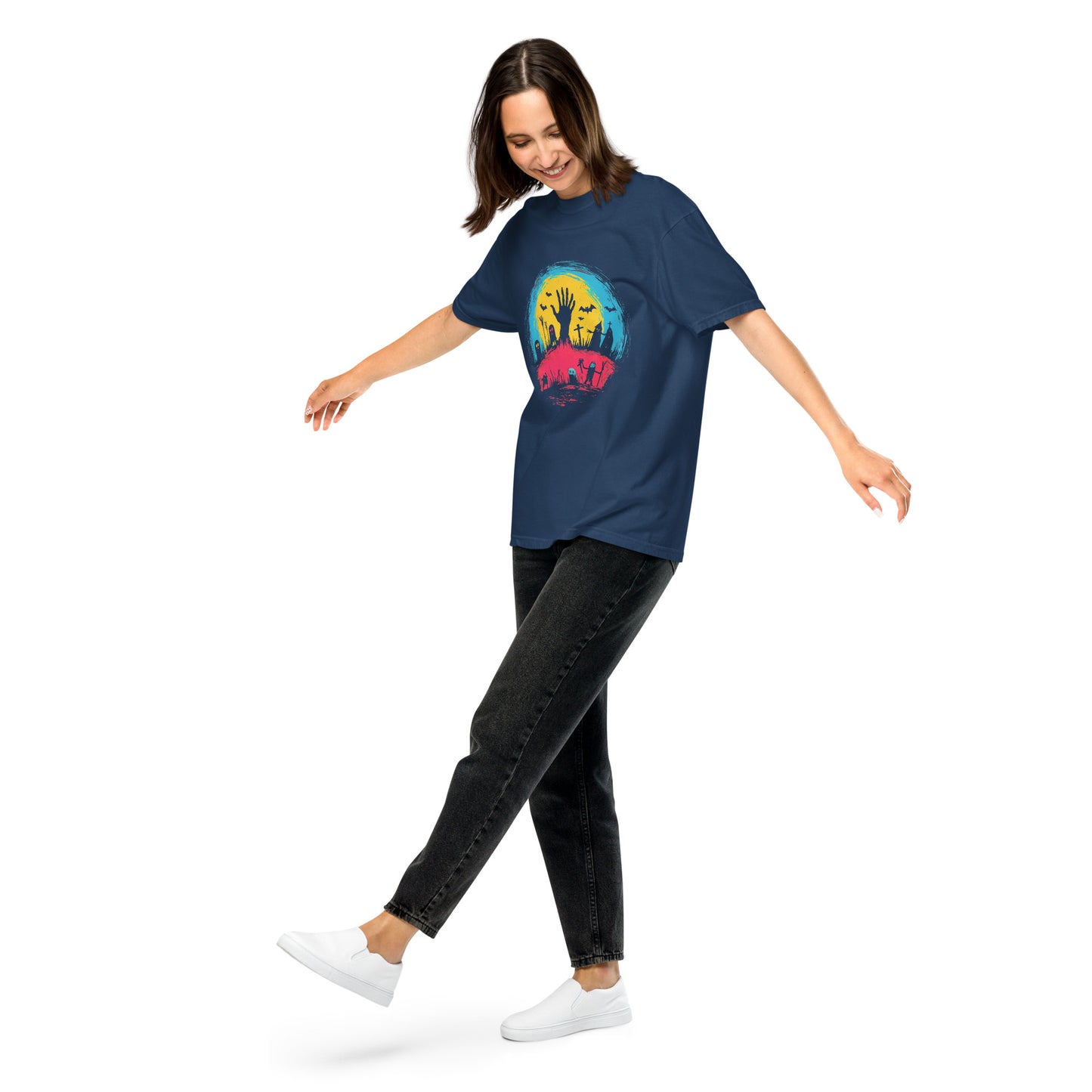 Halloween-Kollektion 2024 - No. 14 - Schweres textilgefärbtes Unisex-T-Shirt - in 3 Farben