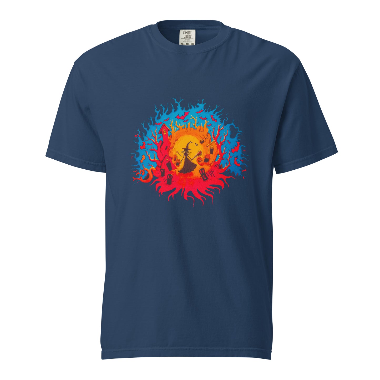 Halloween-Kollektion 2024 - No. B 5 - Schweres textilgefärbtes Unisex-T-Shirt - in 6 Farben