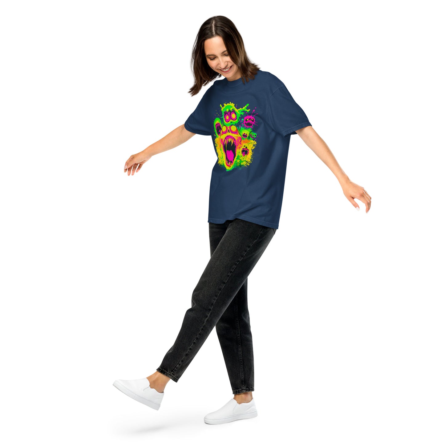 NEON Halloween-Kollektion 2024 - No. 02 - Schweres textilgefärbtes Unisex-T-Shirt - in 4 Farben