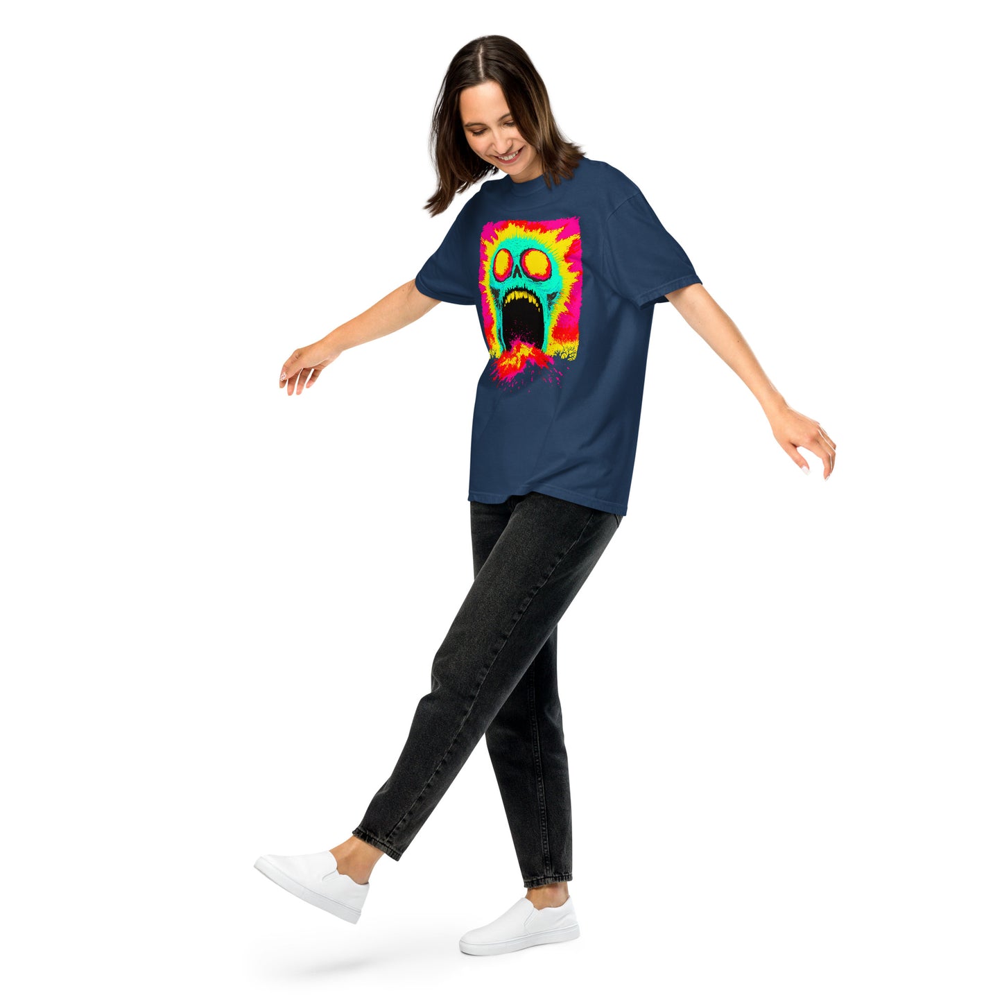 NEON Halloween-Kollektion 2024 - No. 07 - Schweres textilgefärbtes Unisex-T-Shirt - in 4 Farben