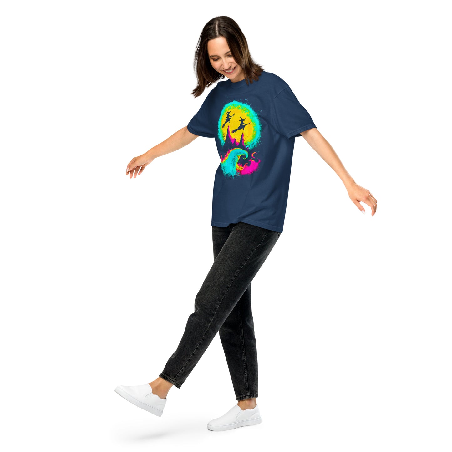 NEON Halloween-Kollektion 2024 - No. 13 - Schweres textilgefärbtes Unisex-T-Shirt - in 6 Farben