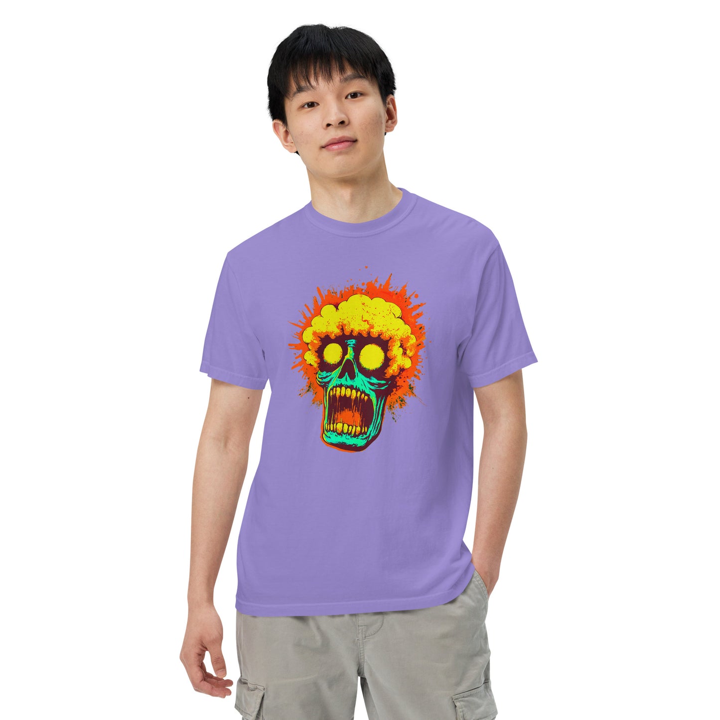 NEON Halloween-Kollektion 2024 - No. 01 - Schweres textilgefärbtes Unisex-T-Shirt - in 4 Farben