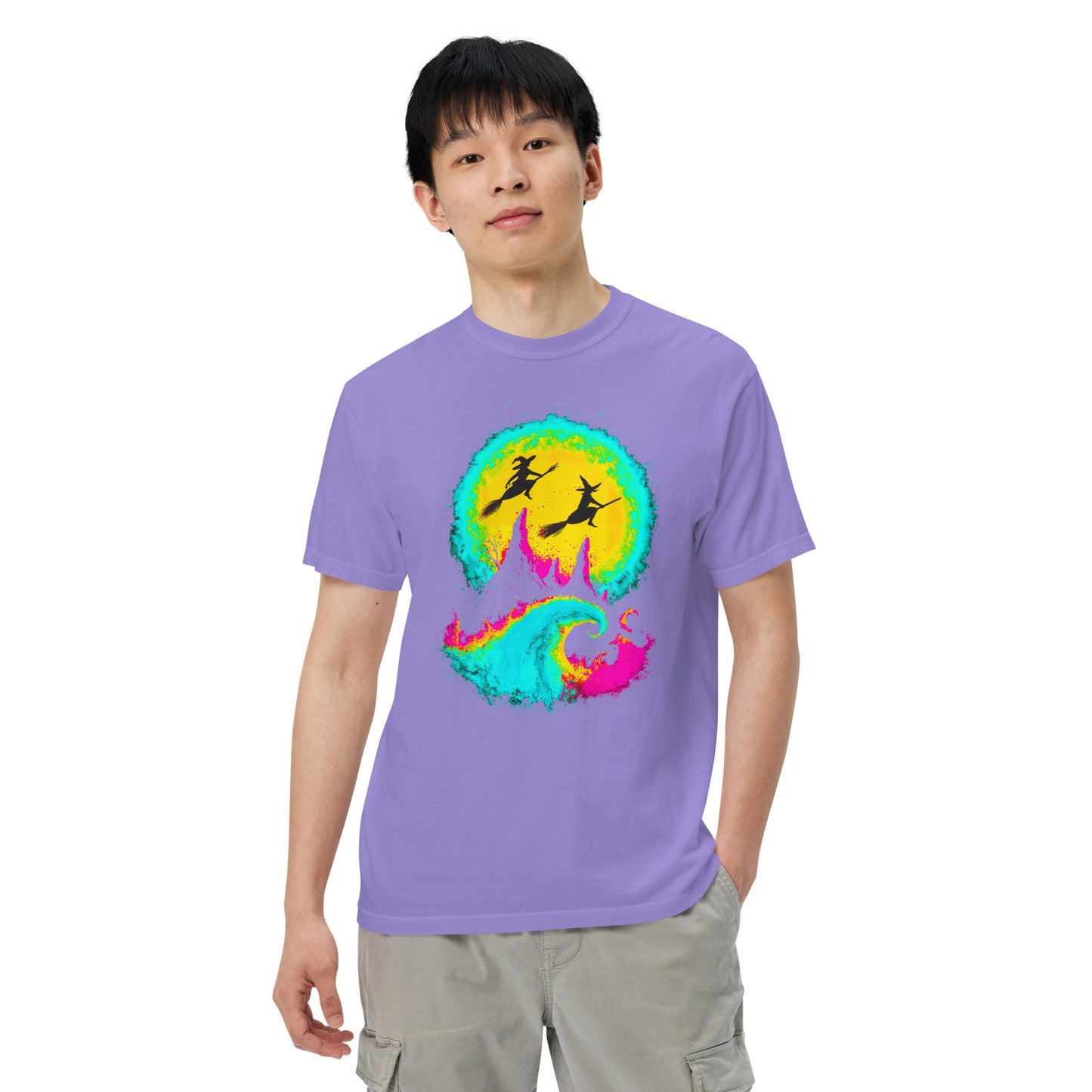 NEON Halloween-Kollektion 2024 - No. 04 - Schweres textilgefärbtes Unisex-T-Shirt - in 6 Farben