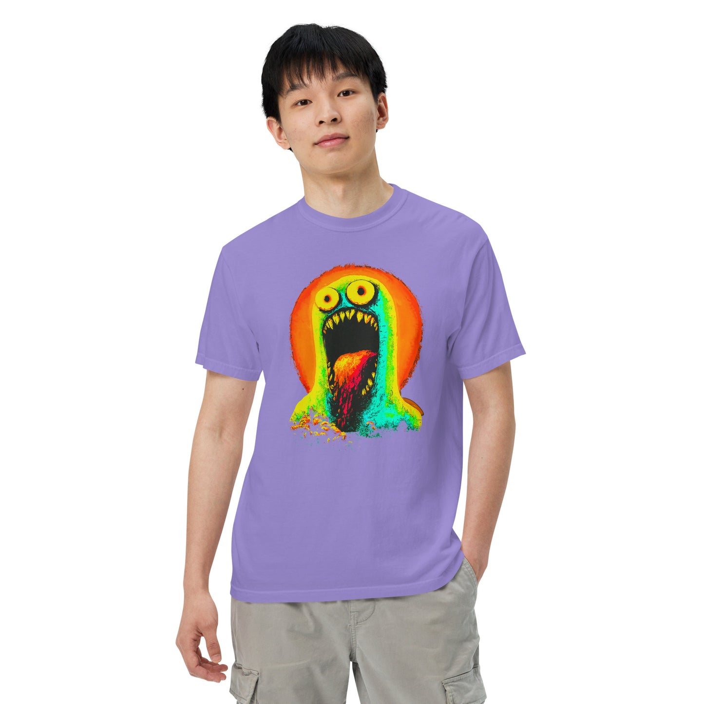 NEON Halloween-Kollektion 2024 - No. 06 - Schweres textilgefärbtes Unisex-T-Shirt - in 6 Farben