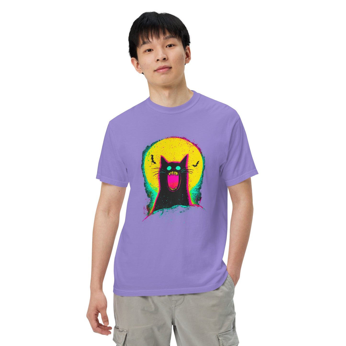NEON Halloween-Kollektion 2024 - No. 09 - Schweres textilgefärbtes Unisex-T-Shirt - in 6 Farben