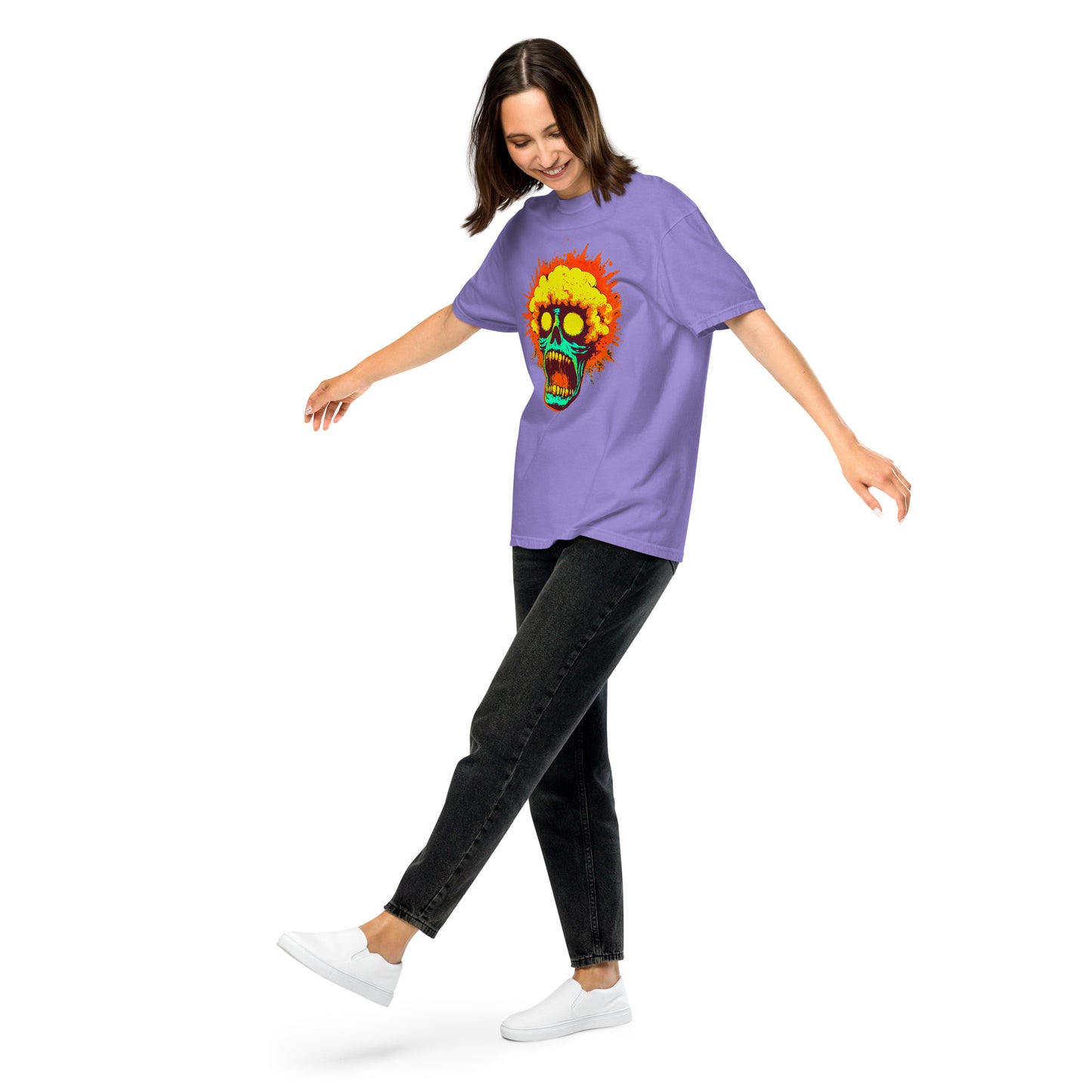 NEON Halloween-Kollektion 2024 - No. 01 - Schweres textilgefärbtes Unisex-T-Shirt - in 4 Farben