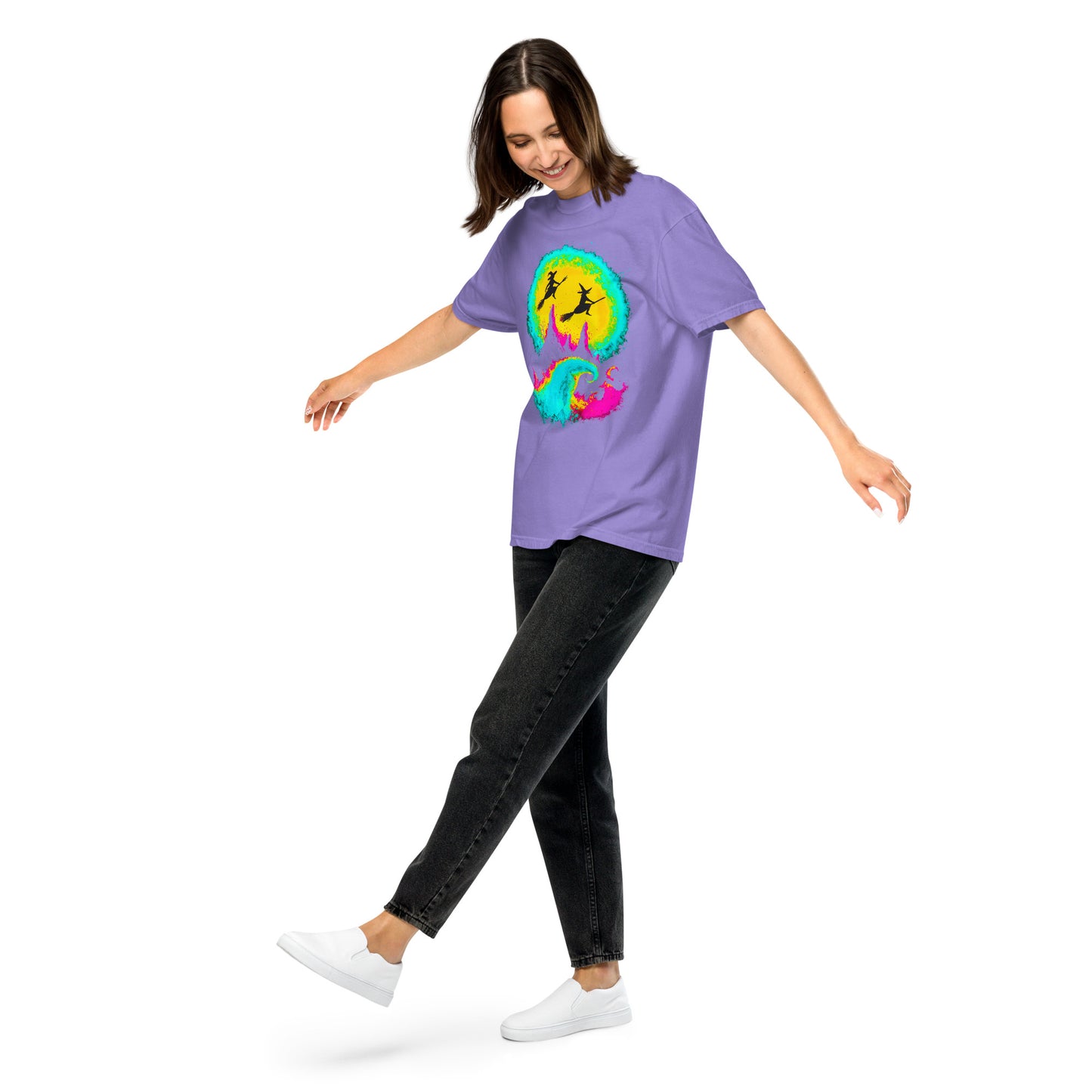 NEON Halloween-Kollektion 2024 - No. 04 - Schweres textilgefärbtes Unisex-T-Shirt - in 6 Farben