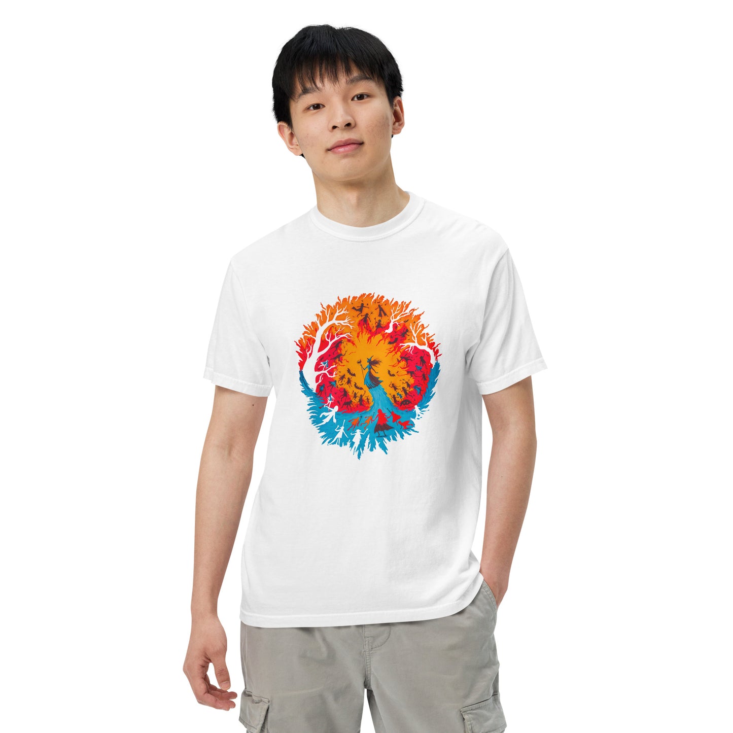 Halloween-Kollektion 2024 - No. B 1 - Schweres textilgefärbtes Unisex-T-Shirt - in 6 Farben