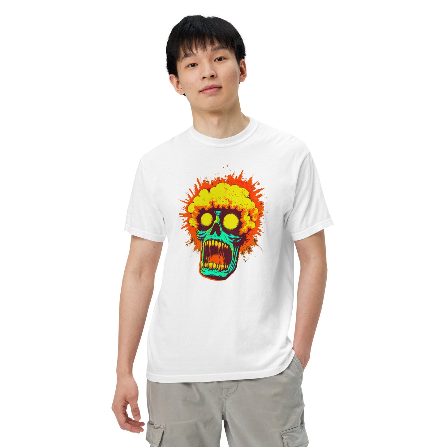 NEON Halloween-Kollektion 2024 - No. 01 - Schweres textilgefärbtes Unisex-T-Shirt - in 4 Farben