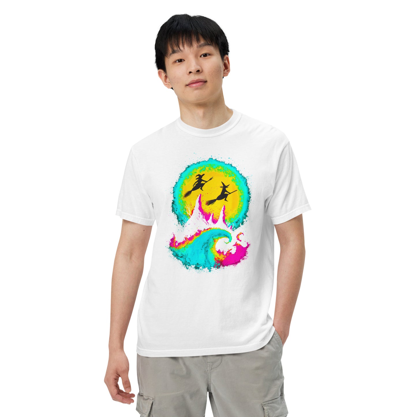 NEON Halloween-Kollektion 2024 - No. 04 - Schweres textilgefärbtes Unisex-T-Shirt - in 6 Farben