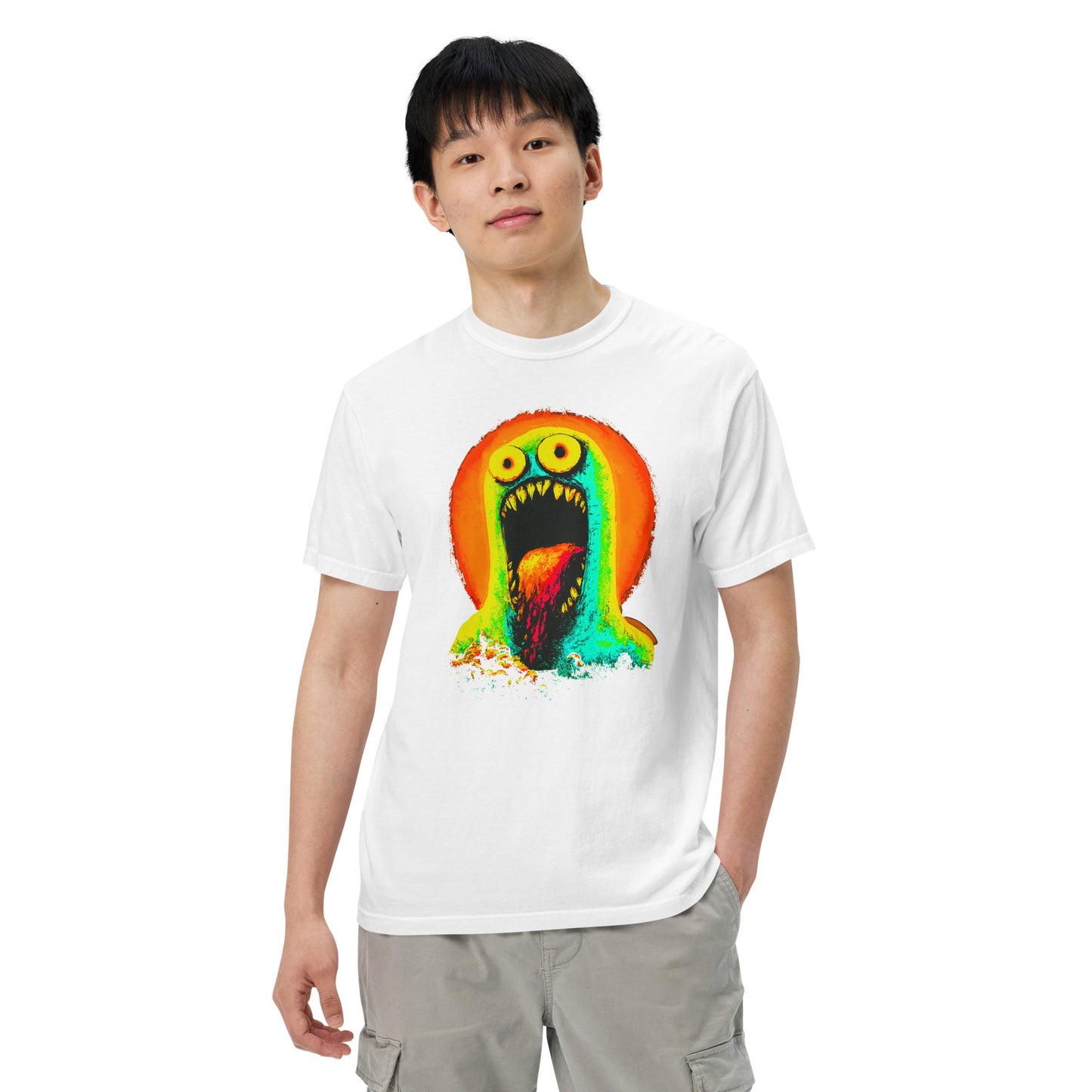 NEON Halloween-Kollektion 2024 - No. 06 - Schweres textilgefärbtes Unisex-T-Shirt - in 6 Farben