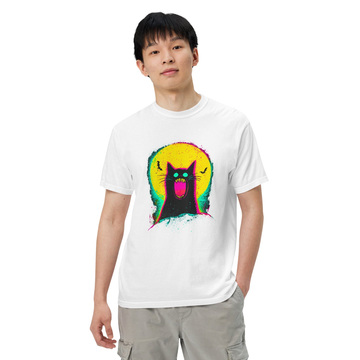 NEON Halloween-Kollektion 2024 - No. 09 - Schweres textilgefärbtes Unisex-T-Shirt - in 6 Farben