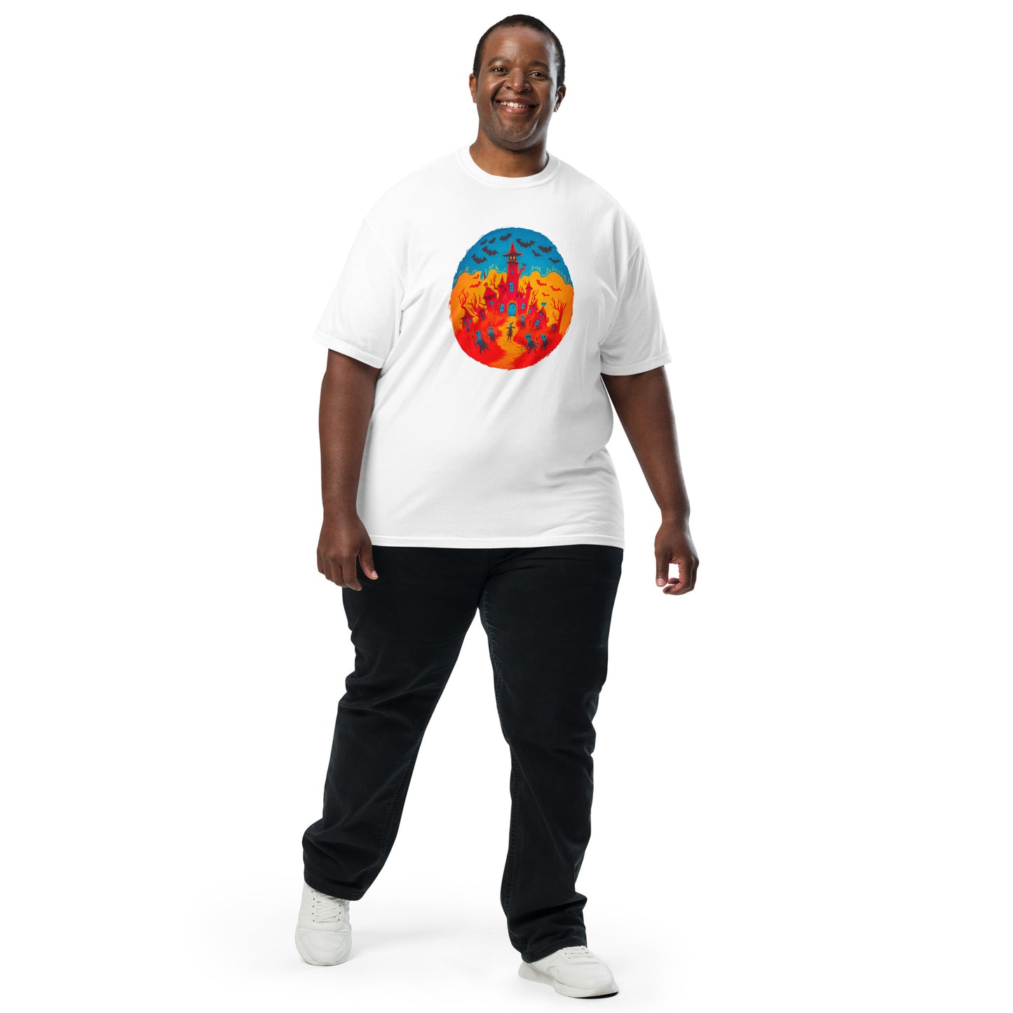 Halloween-Kollektion 2024 - No. B 2 - Schweres textilgefärbtes Unisex-T-Shirt - in 6 Farben
