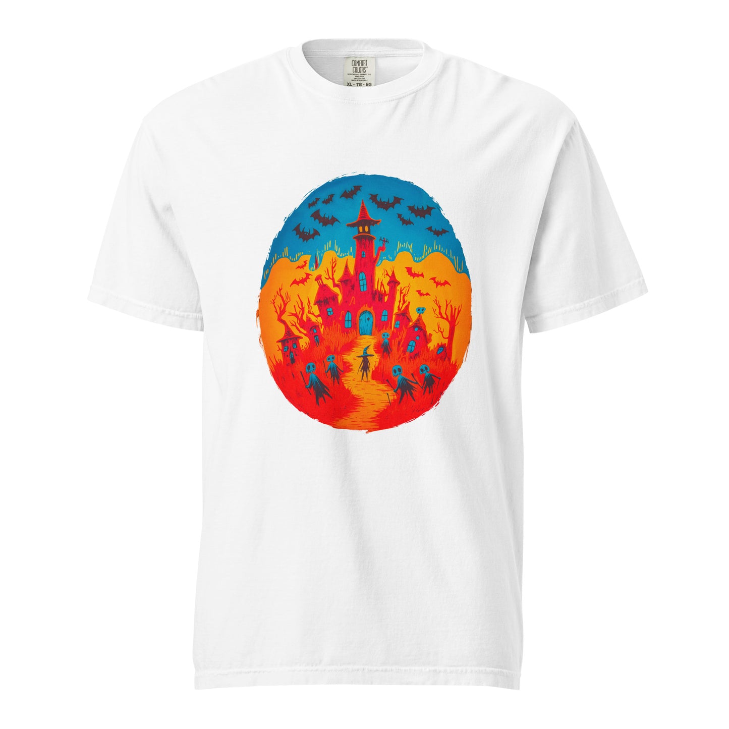 Halloween-Kollektion 2024 - No. B 2 - Schweres textilgefärbtes Unisex-T-Shirt - in 6 Farben