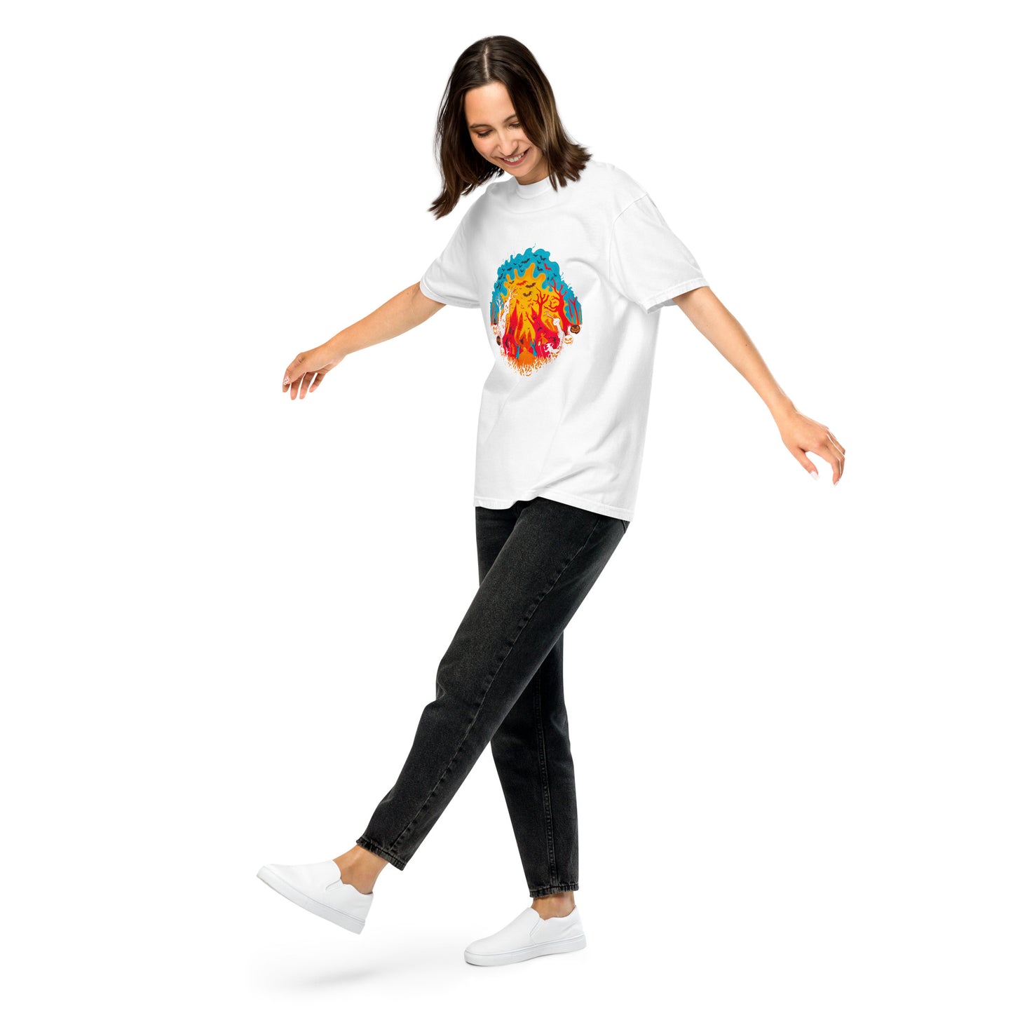 Halloween-Kollektion 2024 - No. B 3 - Schweres textilgefärbtes Unisex-T-Shirt - in 6 Farben