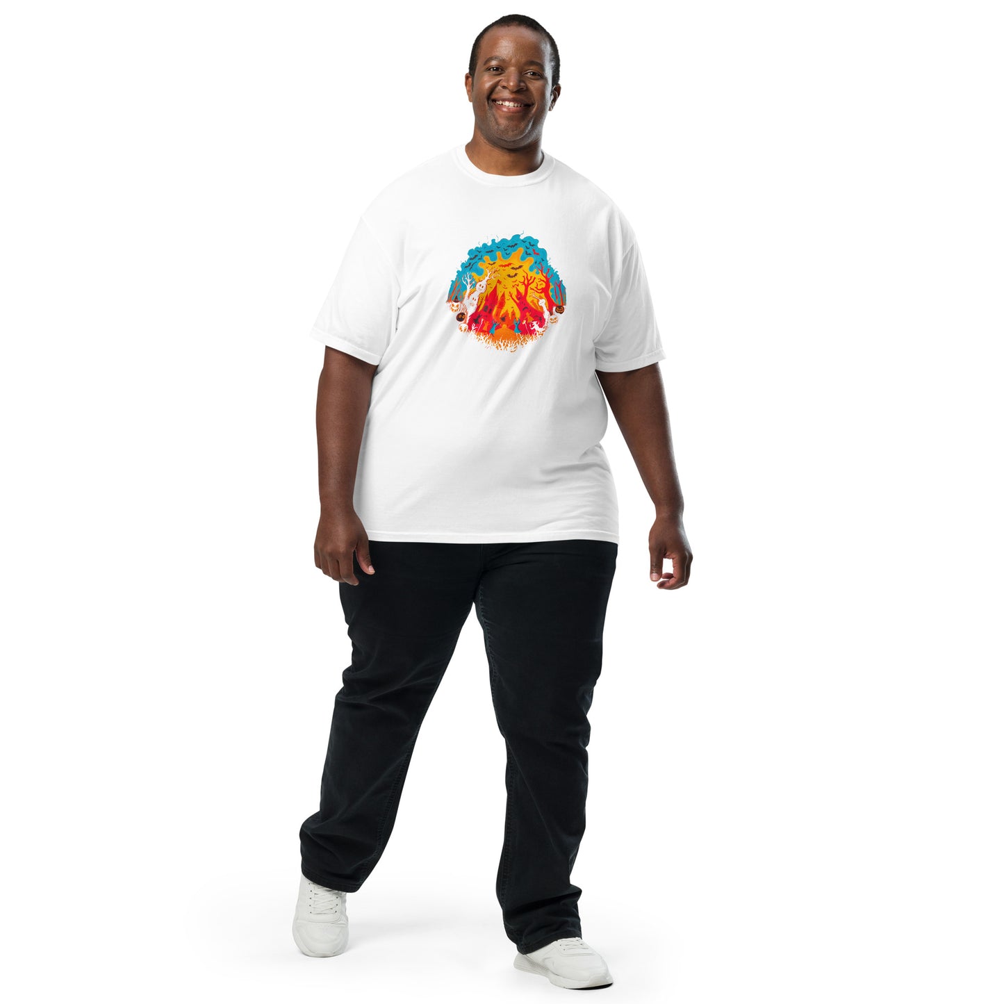 Halloween-Kollektion 2024 - No. B 3 - Schweres textilgefärbtes Unisex-T-Shirt - in 6 Farben