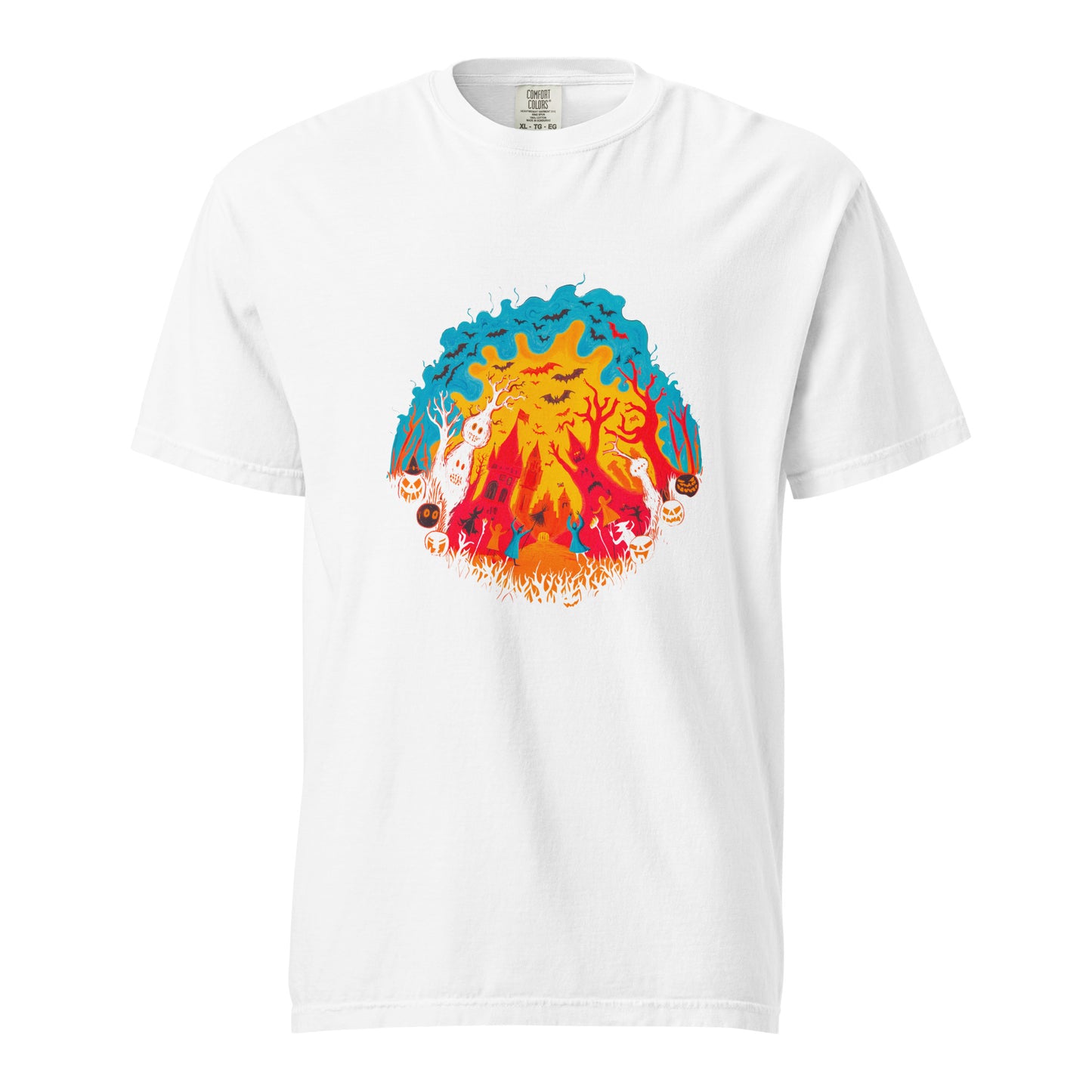 Halloween-Kollektion 2024 - No. B 3 - Schweres textilgefärbtes Unisex-T-Shirt - in 6 Farben