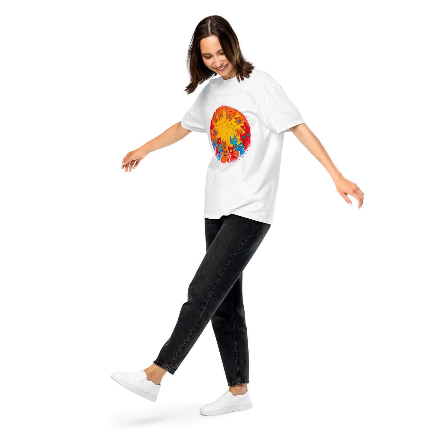 Halloween-Kollektion 2024 - No. B 4 - Schweres textilgefärbtes Unisex-T-Shirt - in 6 Farben