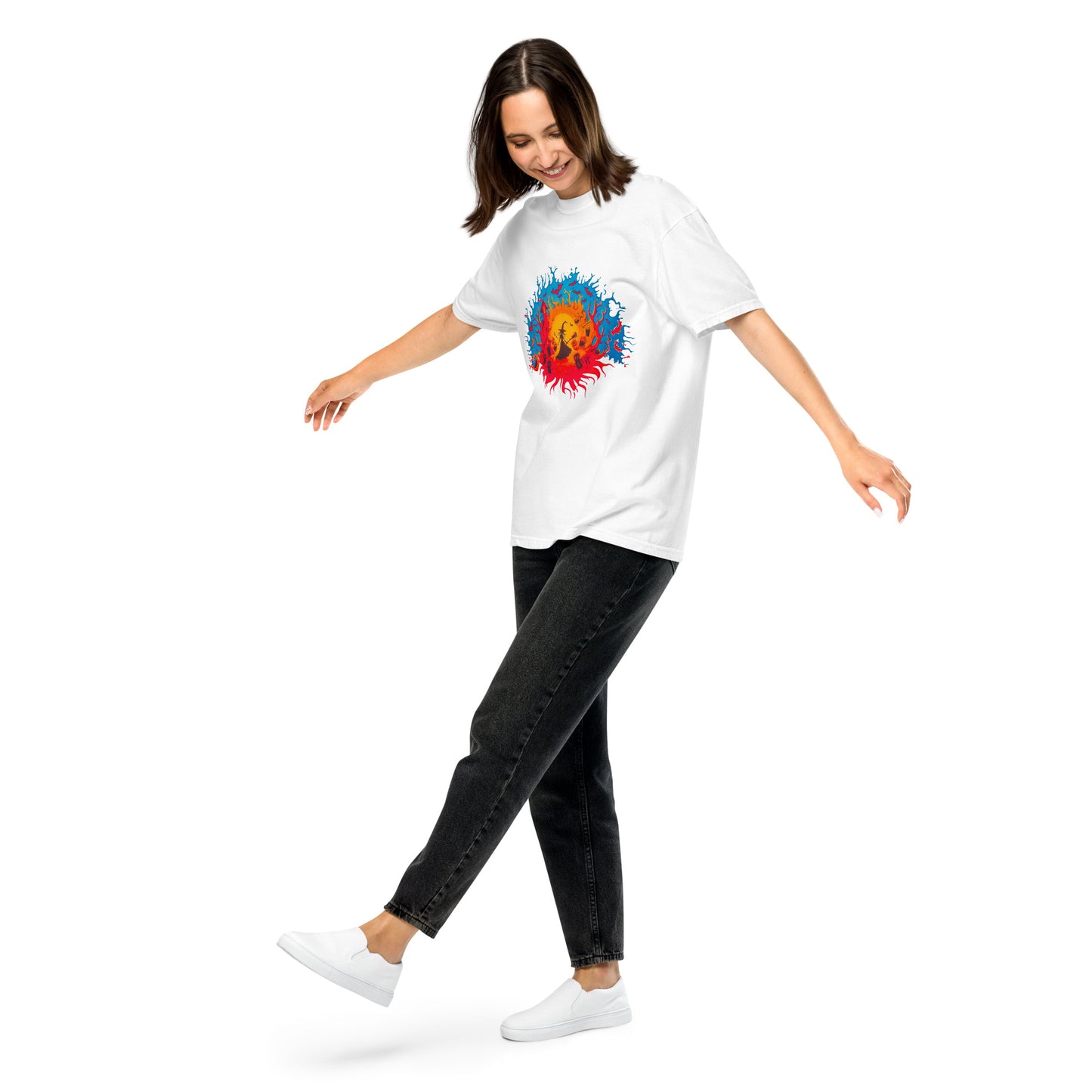 Halloween-Kollektion 2024 - No. B 5 - Schweres textilgefärbtes Unisex-T-Shirt - in 6 Farben