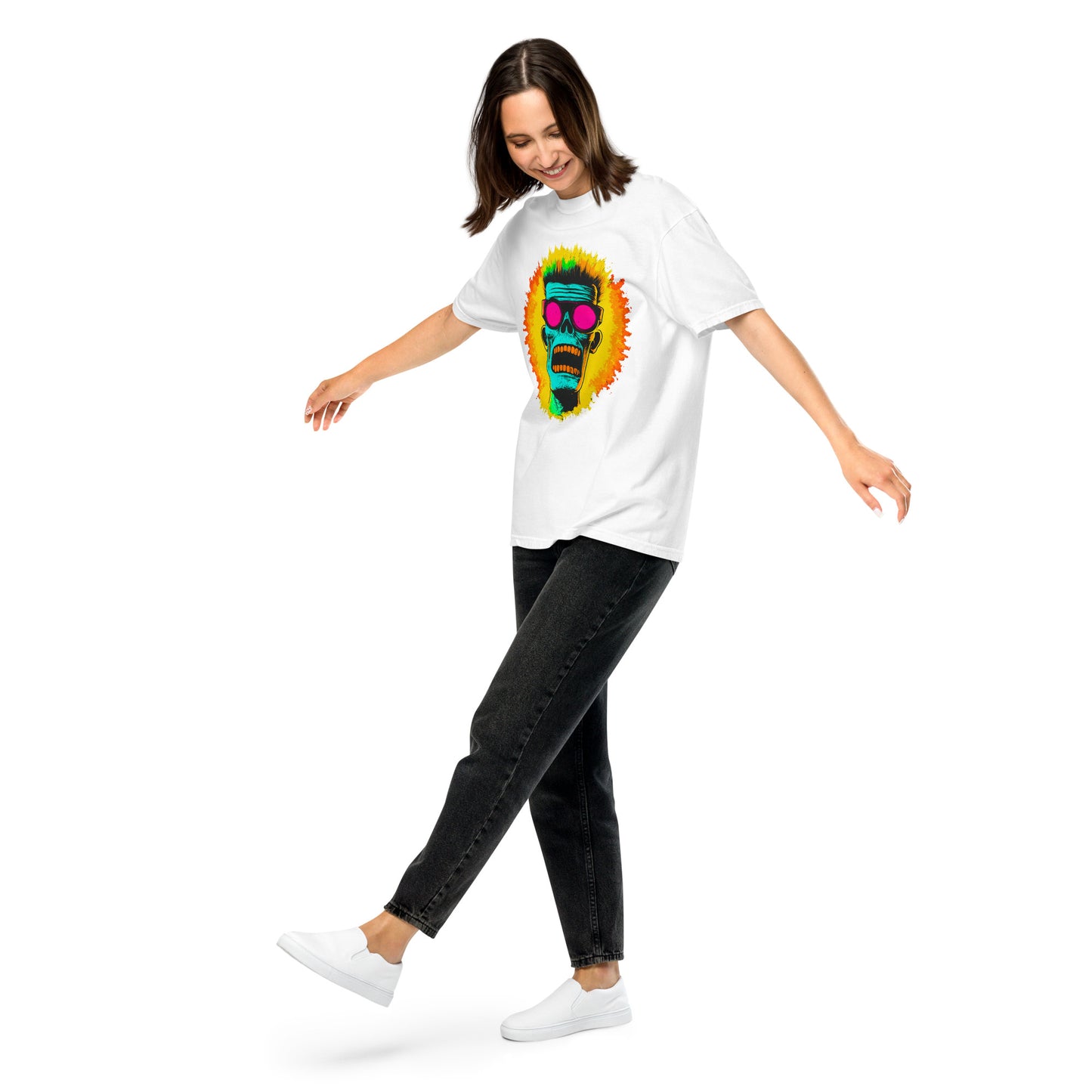 NEON Halloween-Kollektion 2024 - No. 03 - Schweres textilgefärbtes Unisex-T-Shirt - in 6 Farben