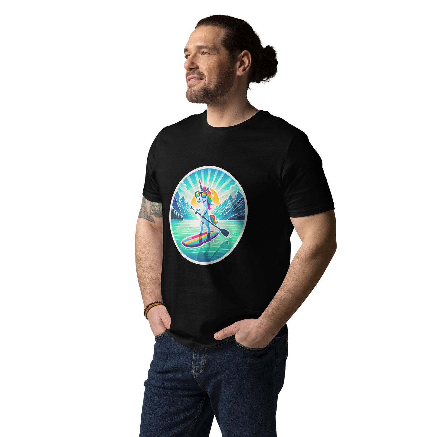 "SUP-Unicorn!" #1 - Unisex-Bio-Baumwoll-T-Shirt - Weiß