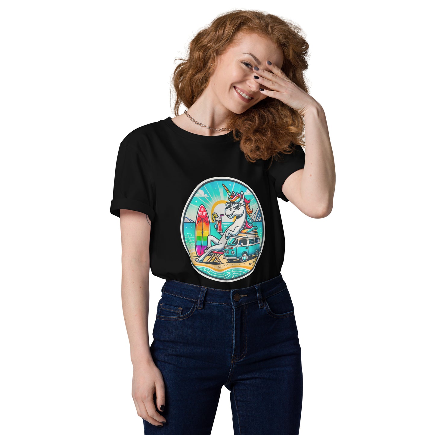 "SUP-Unicorn!" #2 - Unisex-Bio-Baumwoll-T-Shirt - Weiß