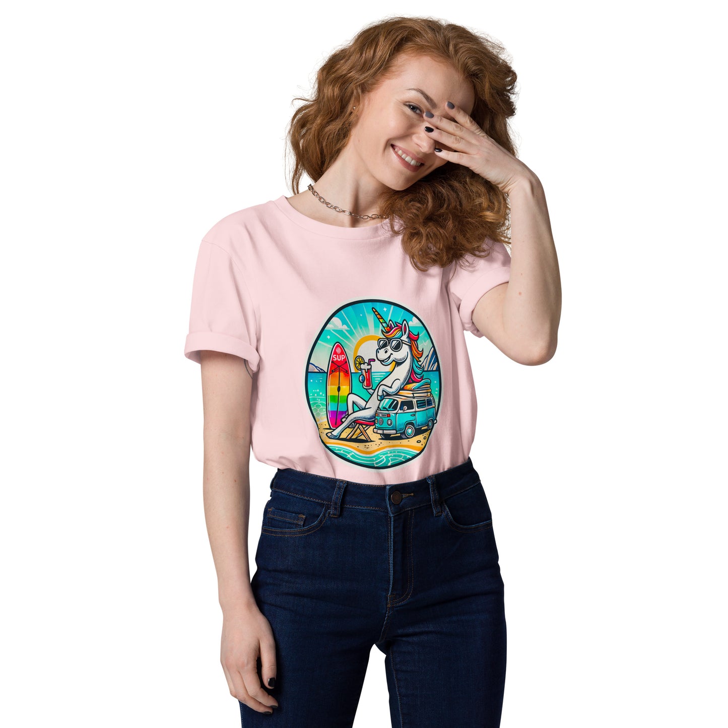 "SUP-Unicorn!" #2 - Unisex-Bio-Baumwoll-T-Shirt - Weiß