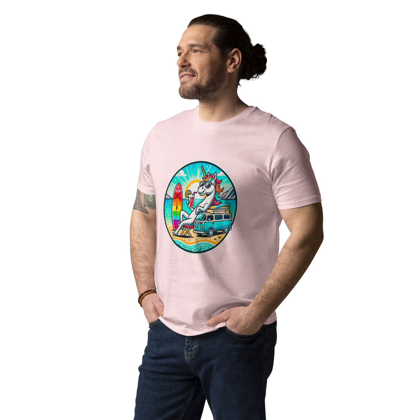 "SUP-Unicorn!" #2 - Unisex-Bio-Baumwoll-T-Shirt - Weiß