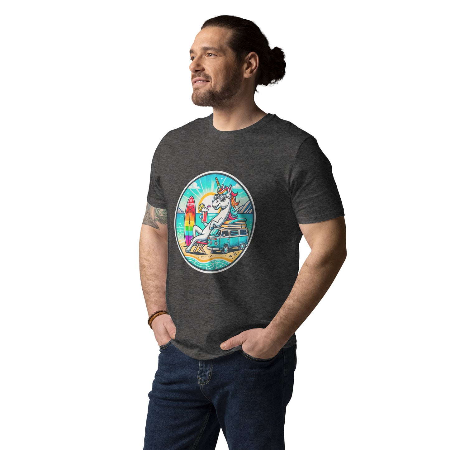 "SUP-Unicorn!" #2 - Unisex-Bio-Baumwoll-T-Shirt - Weiß