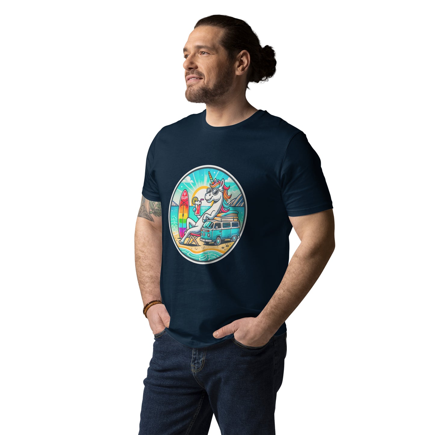 "SUP-Unicorn!" #2 - Unisex-Bio-Baumwoll-T-Shirt - Weiß
