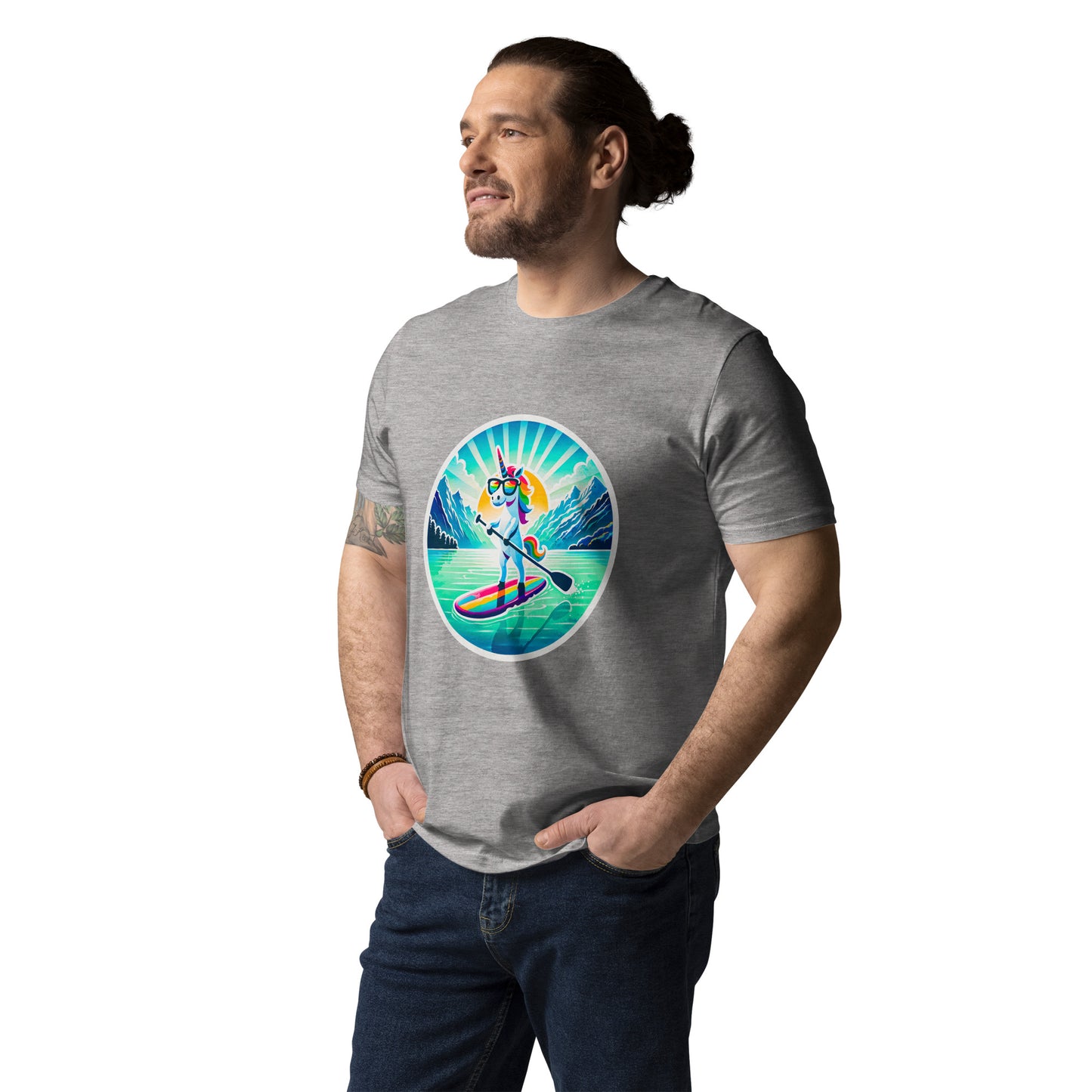 "SUP-Unicorn!" #1 - Unisex-Bio-Baumwoll-T-Shirt - Weiß